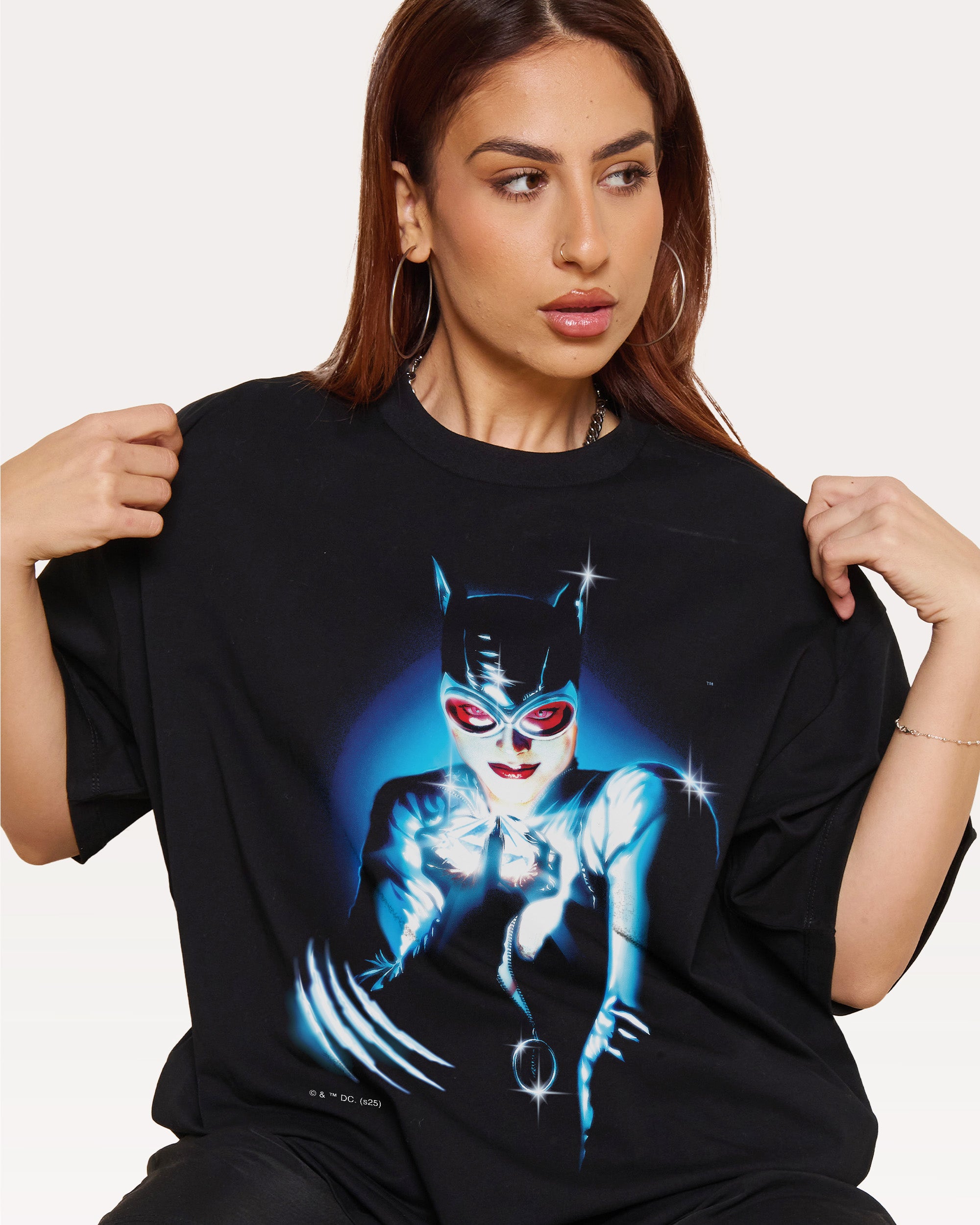 SUE Catwoman dolls グラフィック Tシャツ Catwoman Oversized Tee | Vintage Heavy Oversized Tee USA