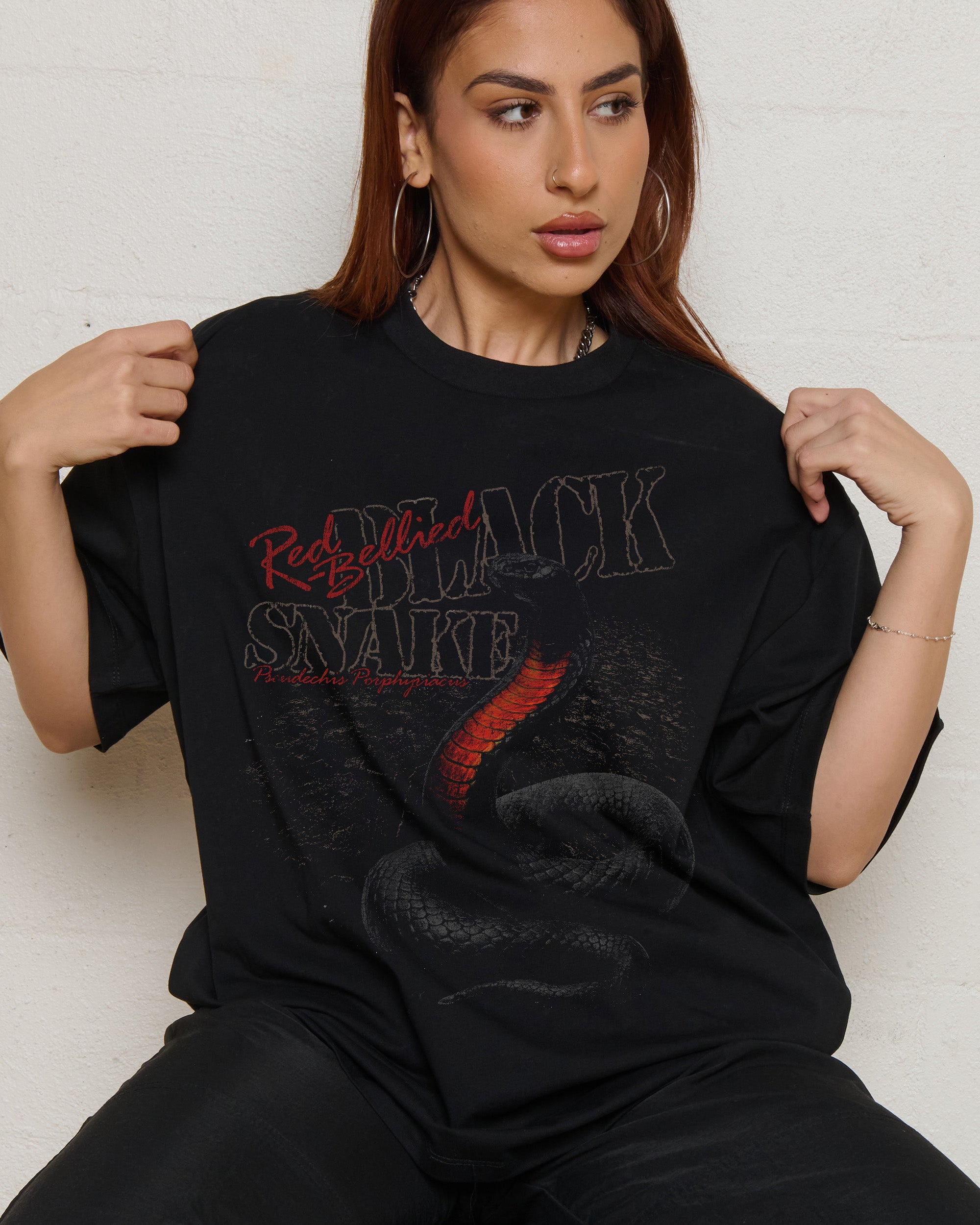 Red Bellied Black Snake Oversized Tee Online Australia