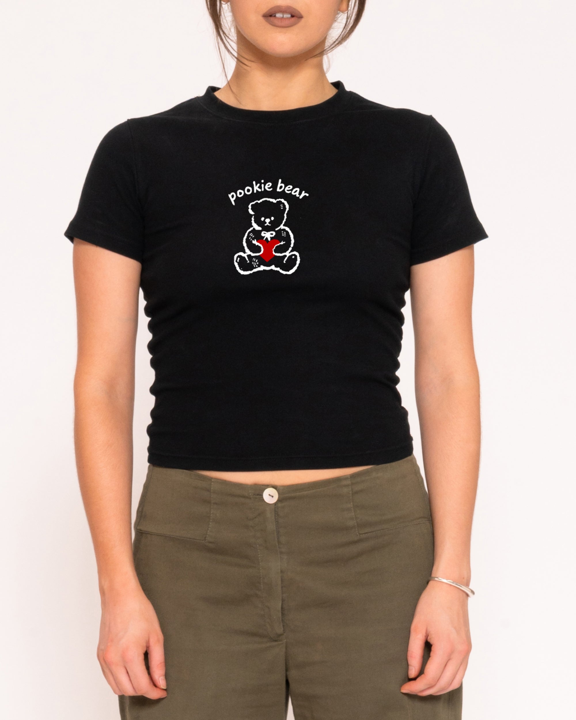 Pookie Bear Black Longline Baby Tee