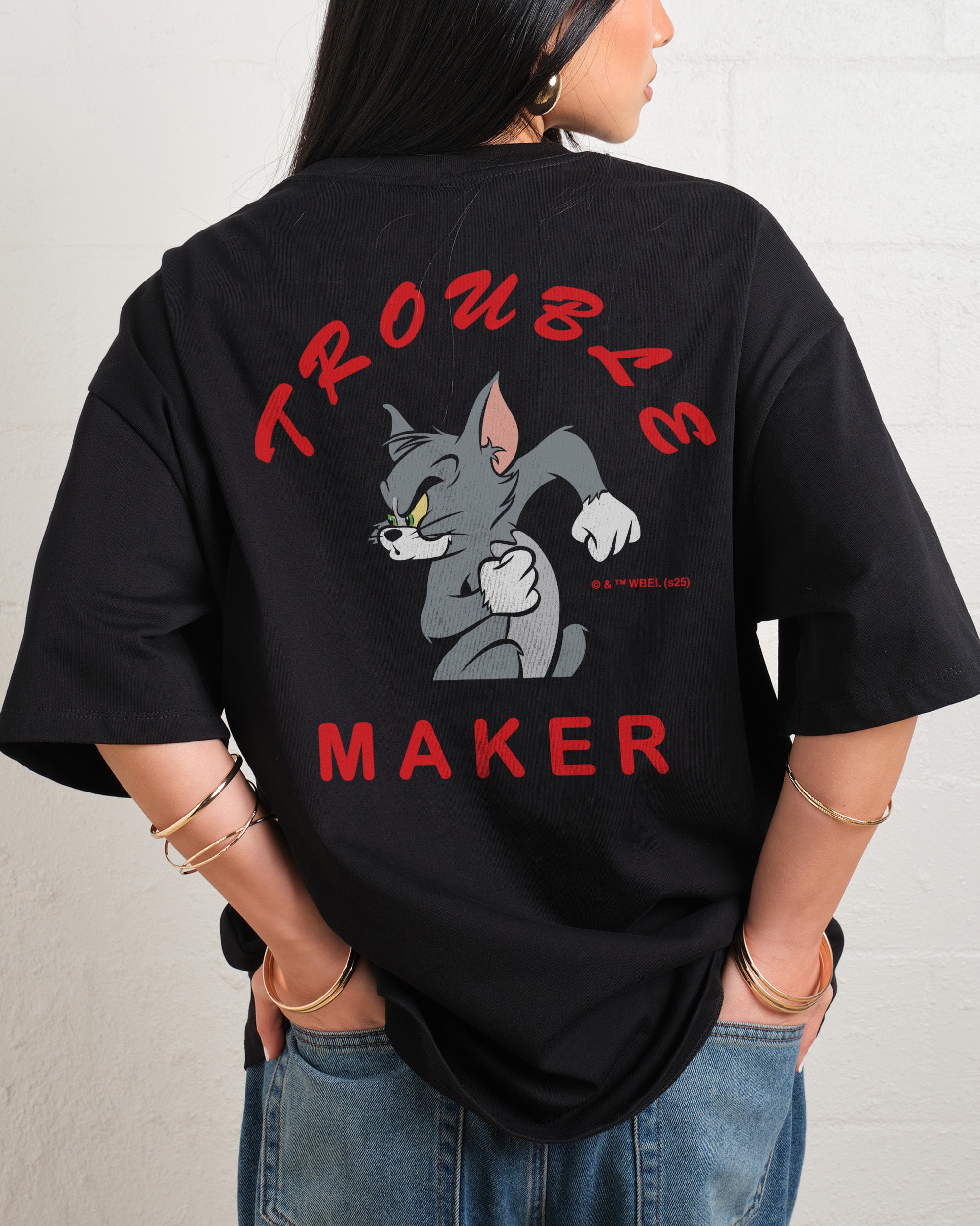 Troublesome Tom Black Oversized Tee