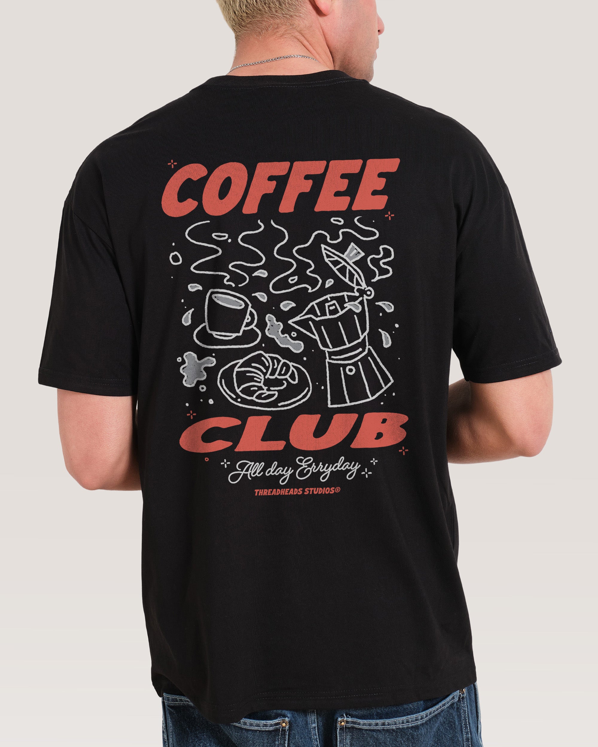 Coffee Club Black Oversized Tee