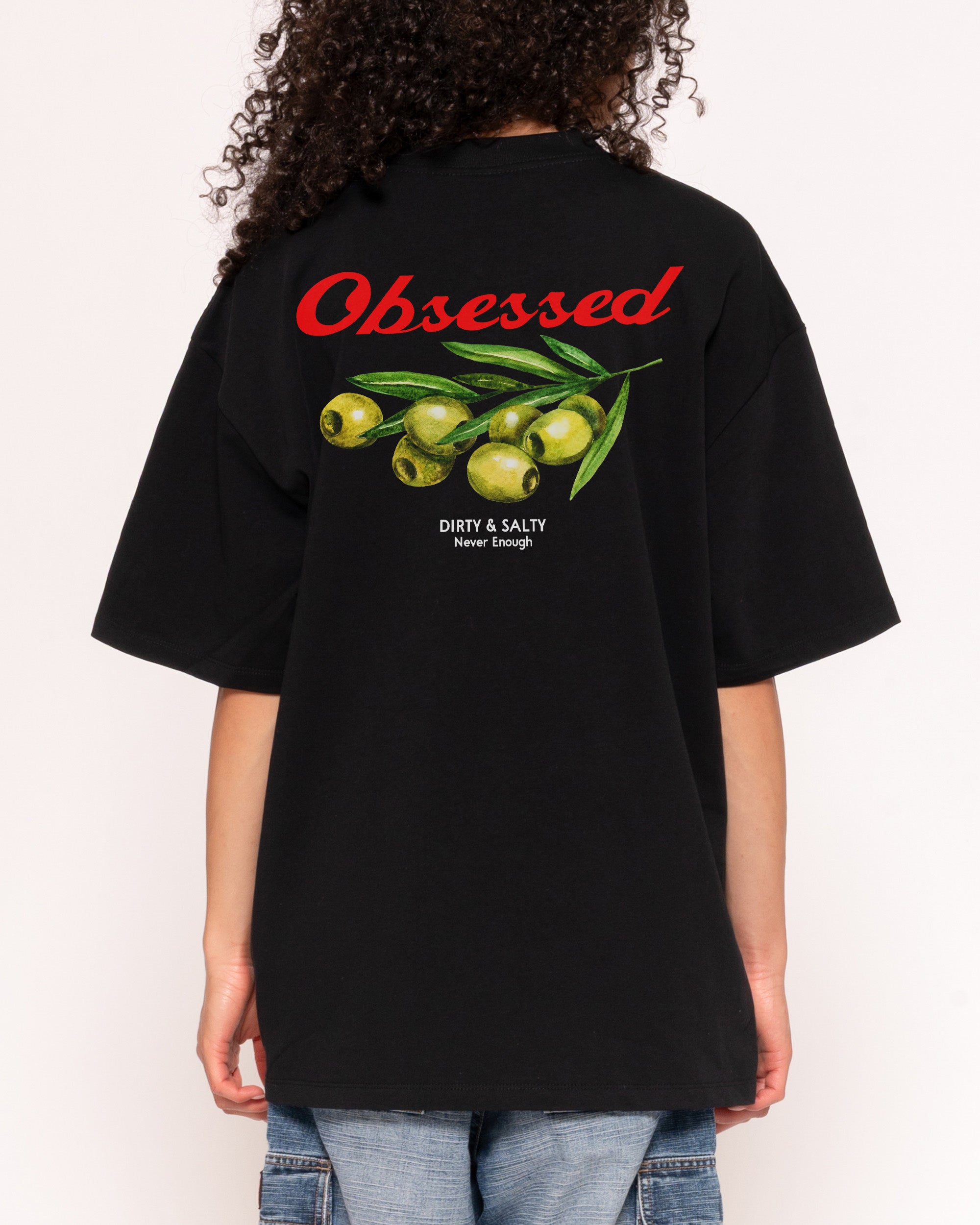 Obsessed Olives Black Oversized Tee