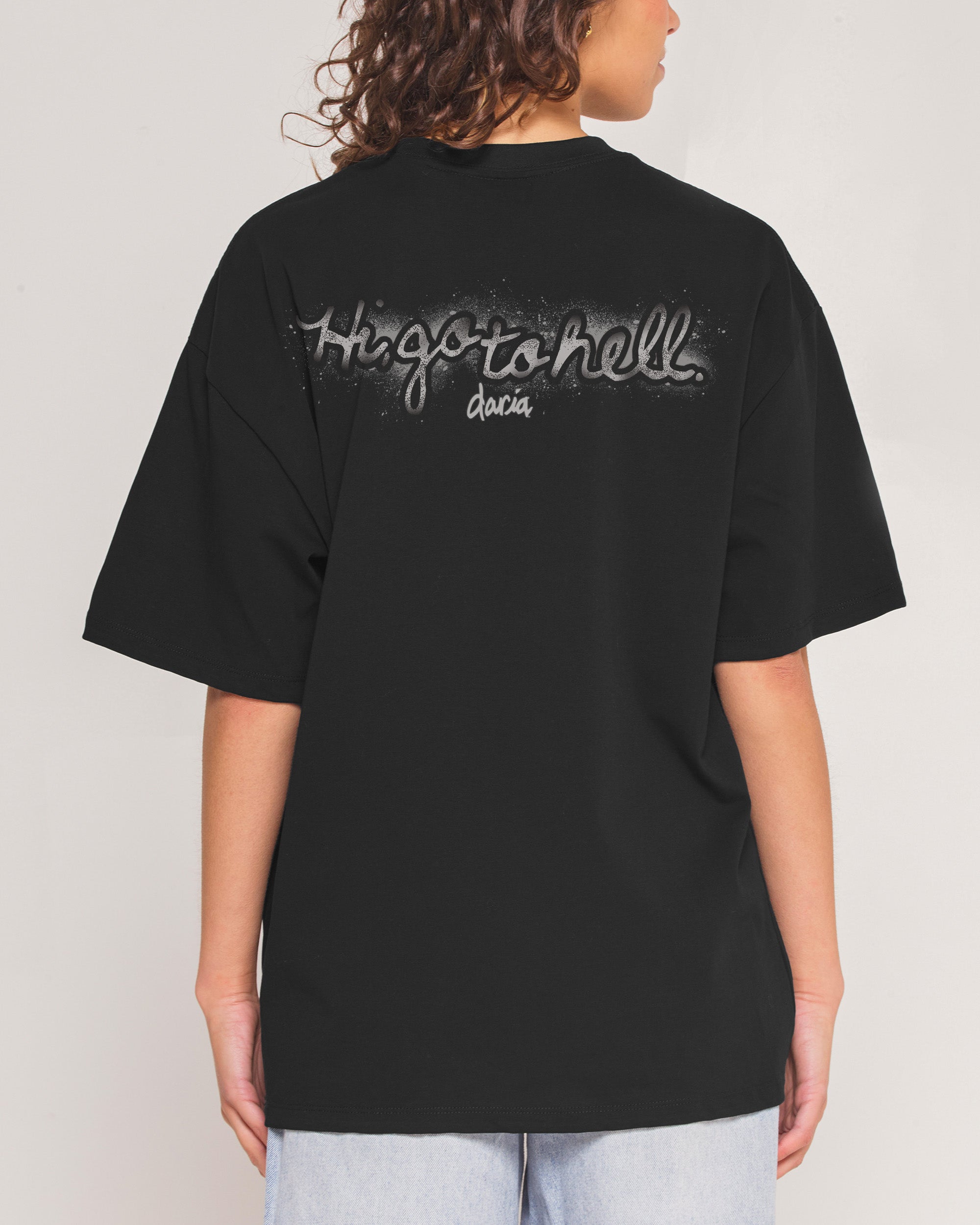 Go To Hell Black Oversized Tee