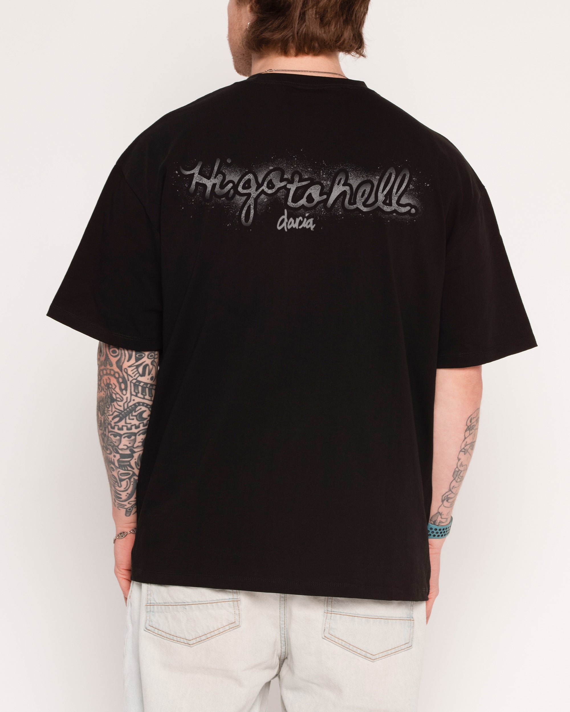 Go To Hell Black Oversized Tee