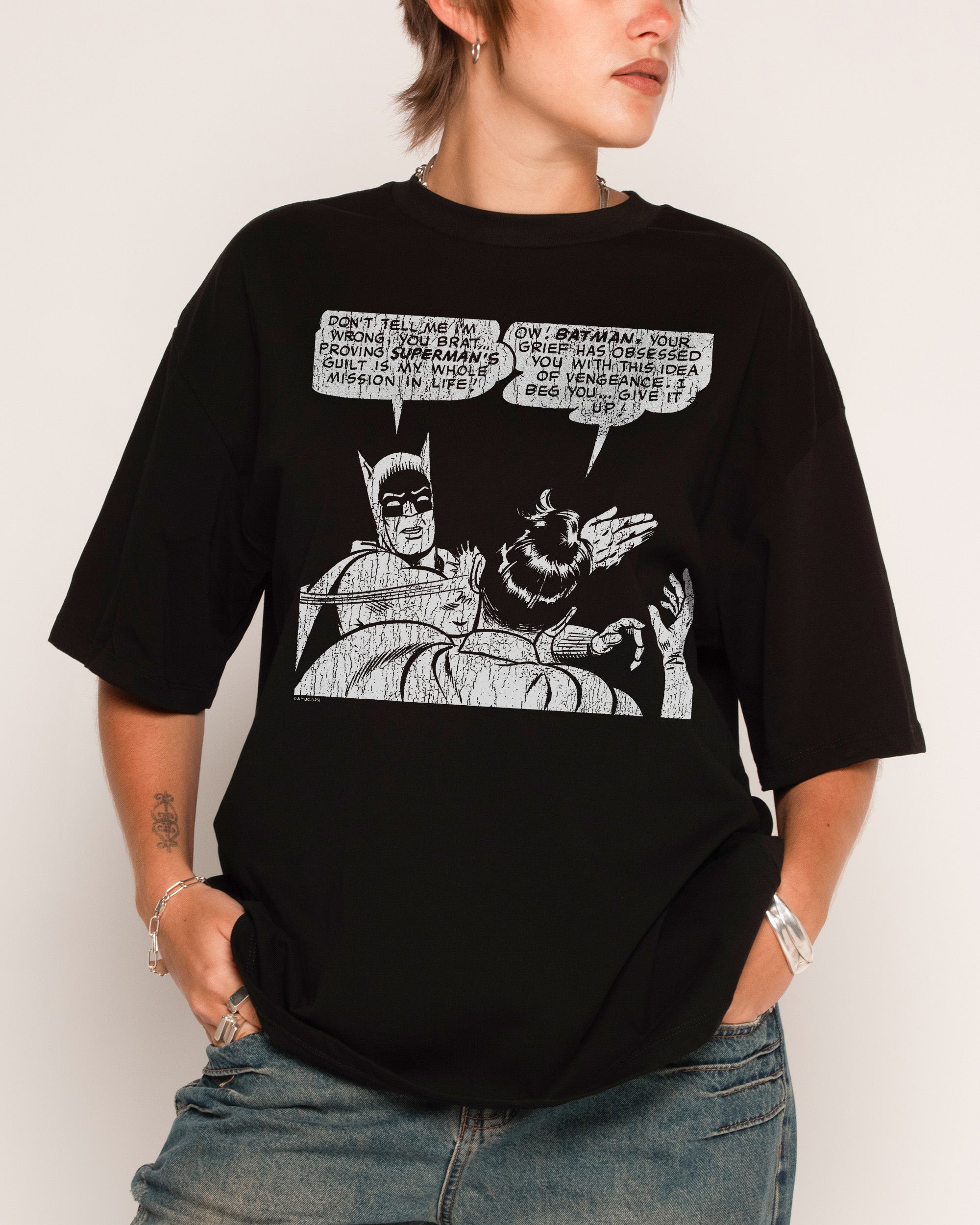 Batman Slap Black Oversized Tee