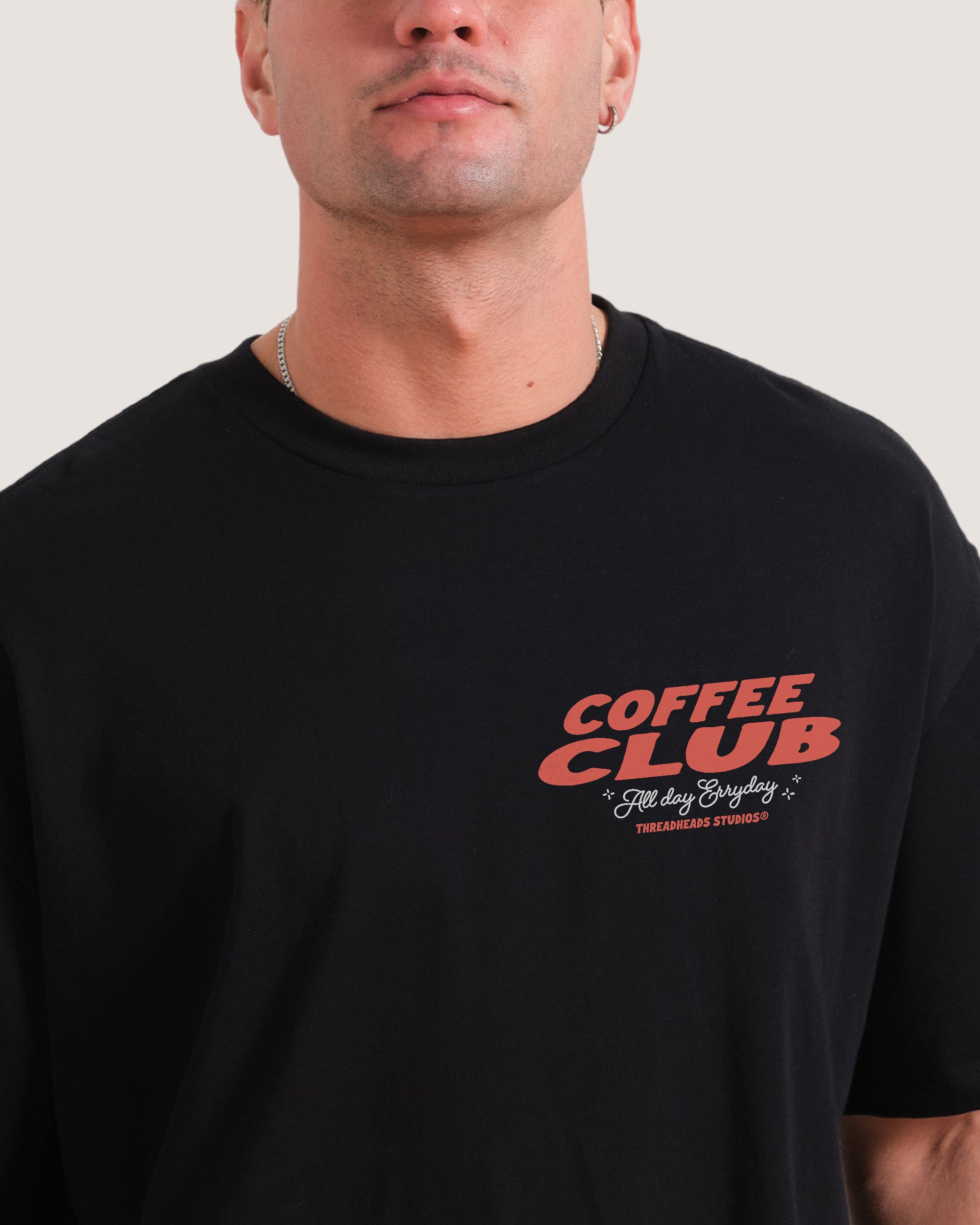Coffee Club Black Oversized Tee