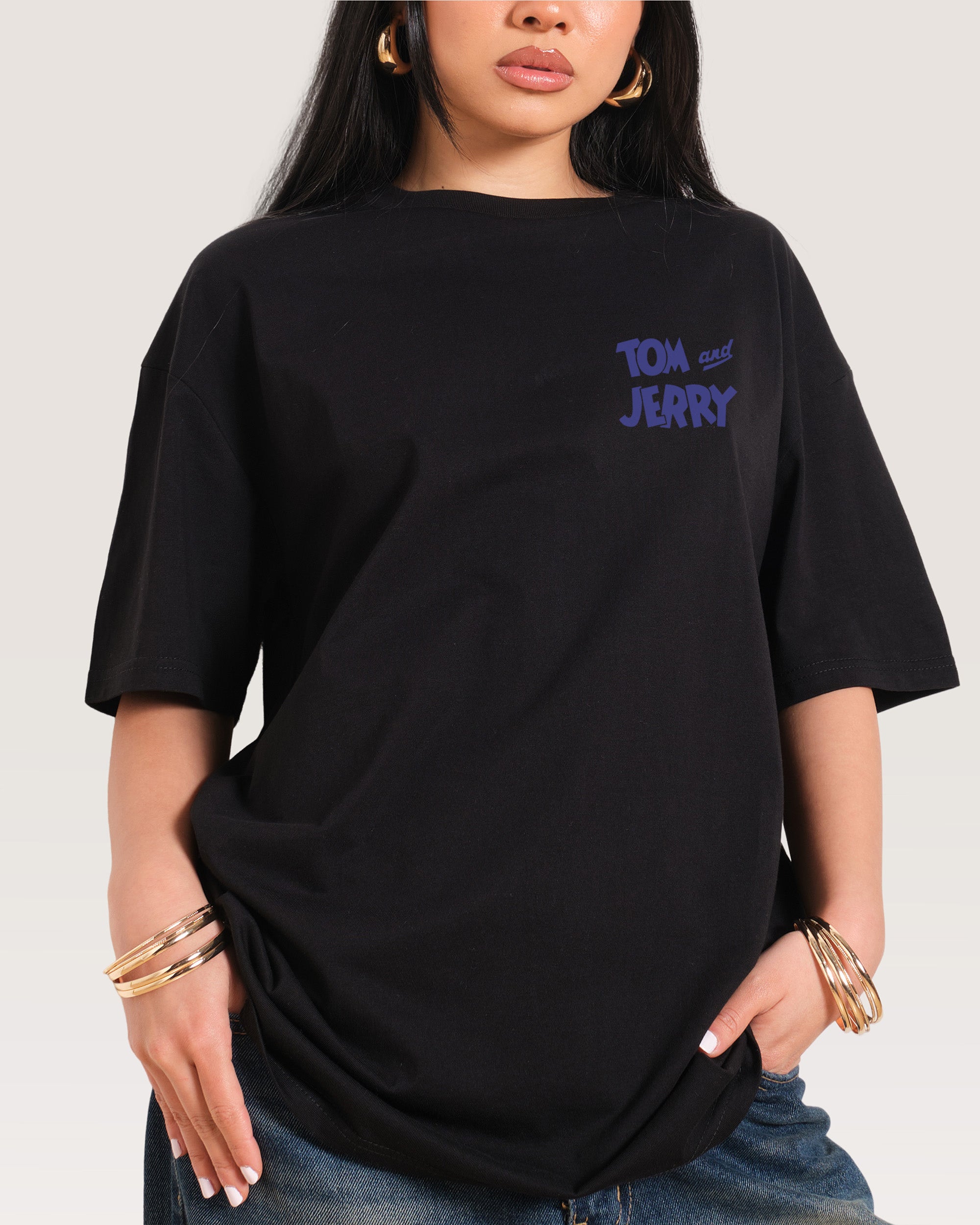Troublesome Jerry Black Oversized Tee