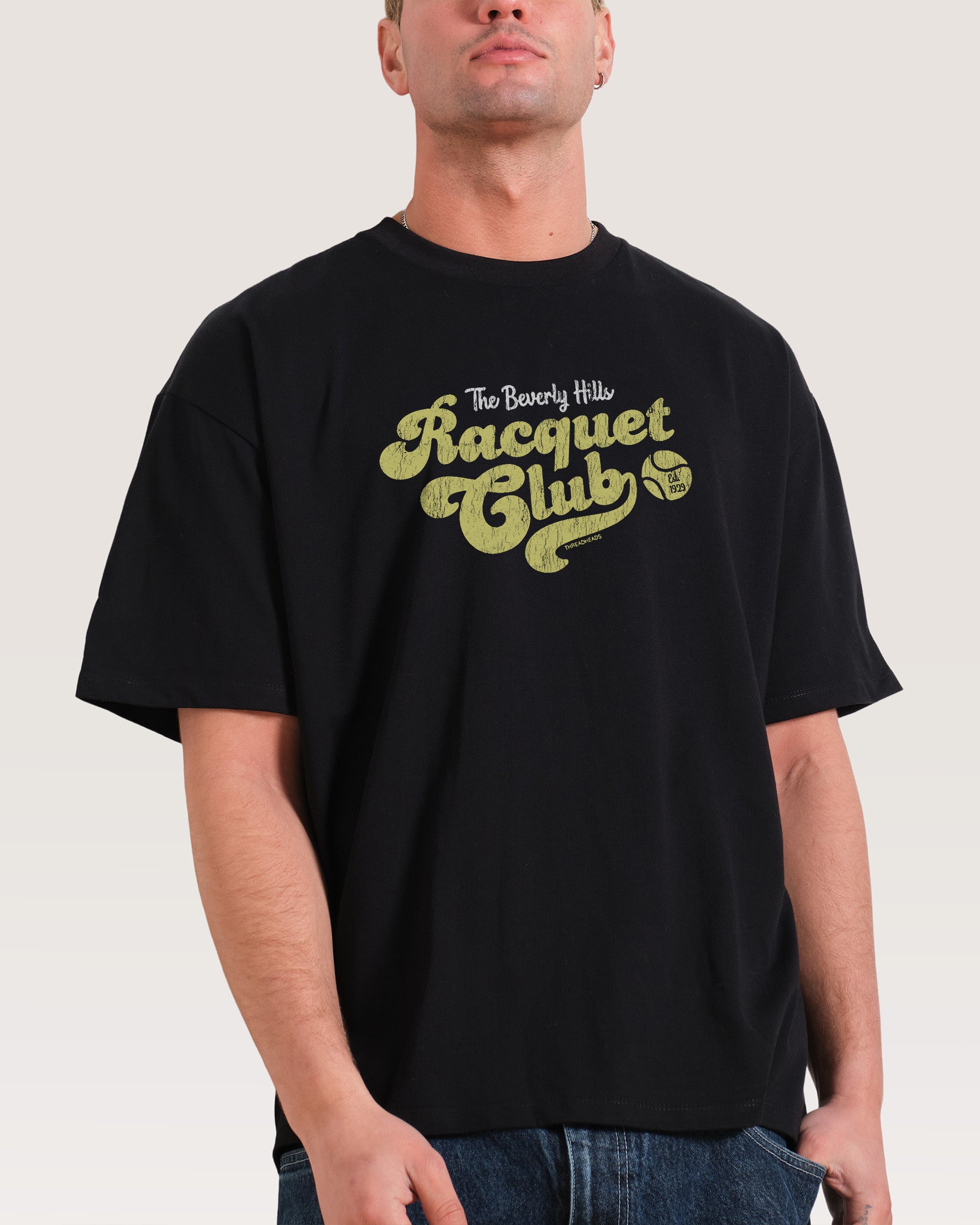 Beverly Hills Racquet Club Black Oversized Tee
