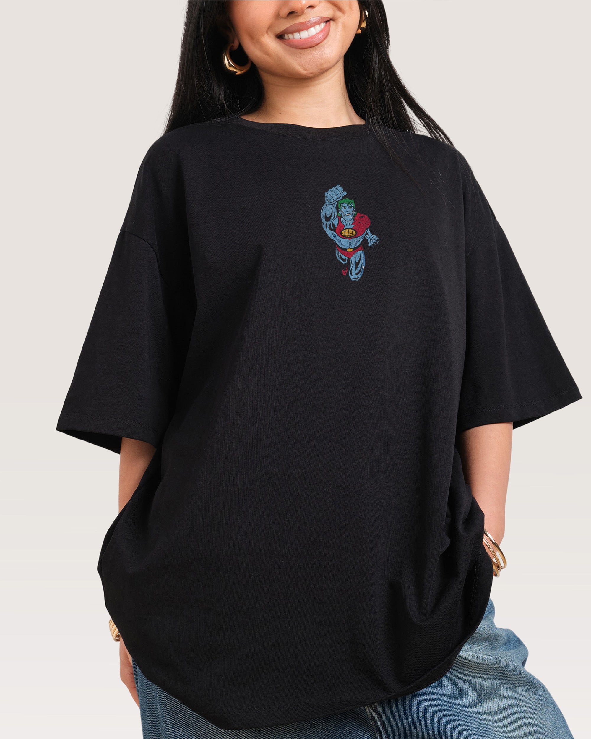 The Power Is Yours Black Oversized Tee