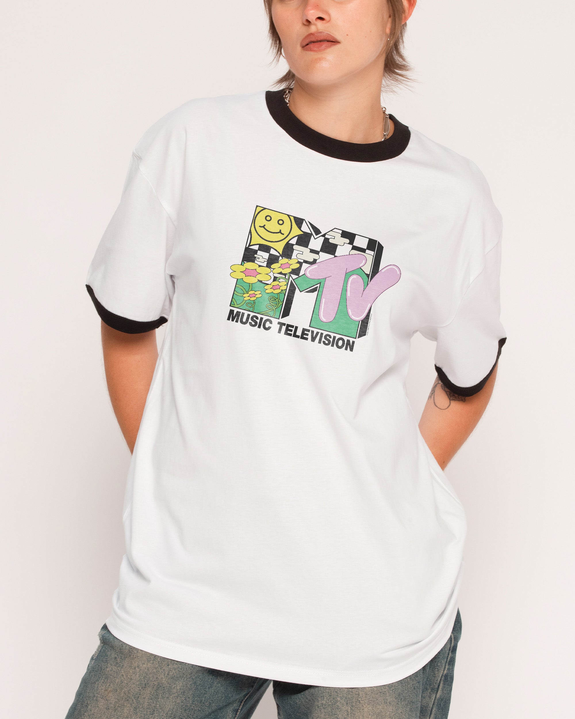 Garden MTV Logo Black Ringer T-Shirt