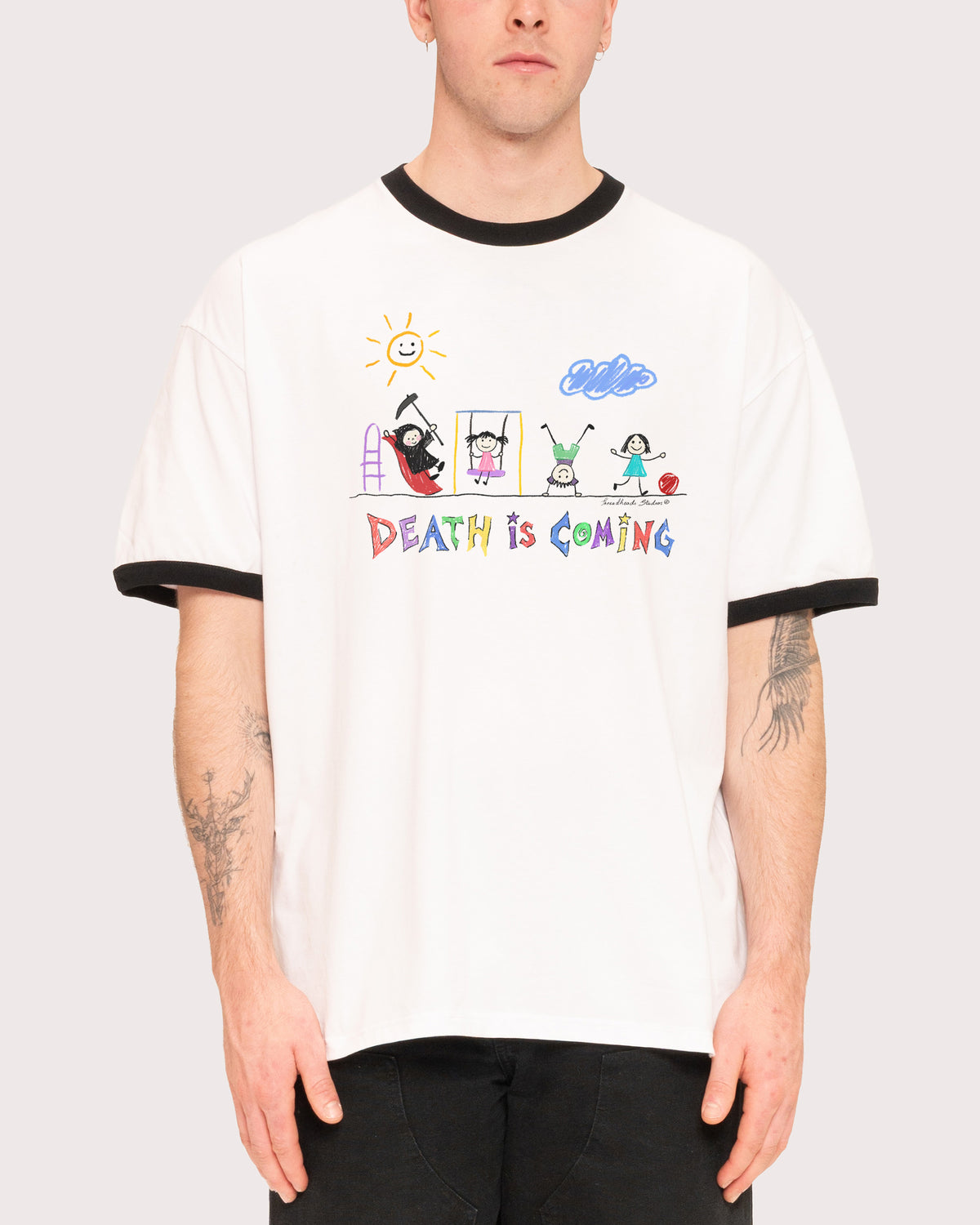 Death is Coming Black Ringer T-Shirt