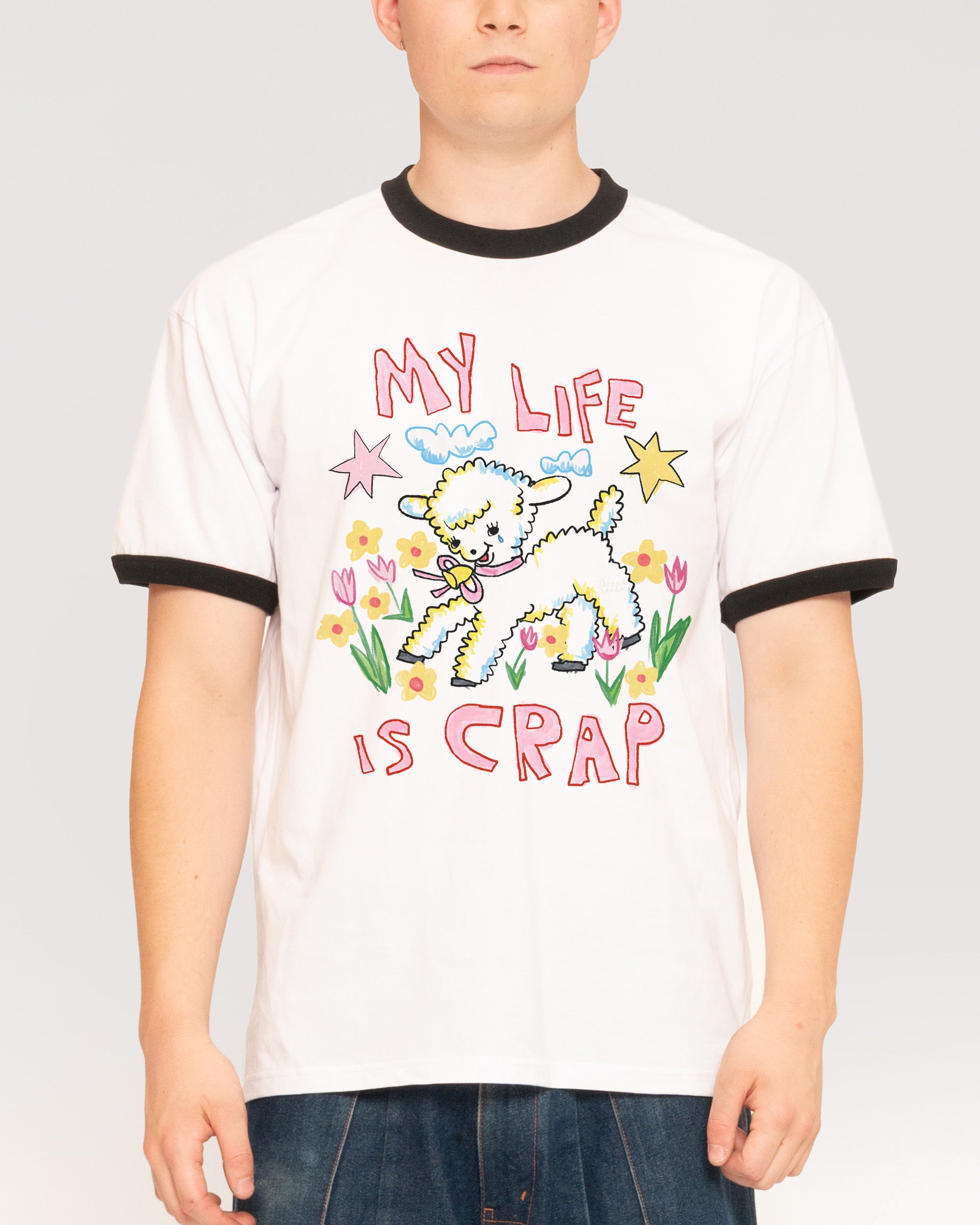 My Life is Crap Black Ringer T-Shirt
