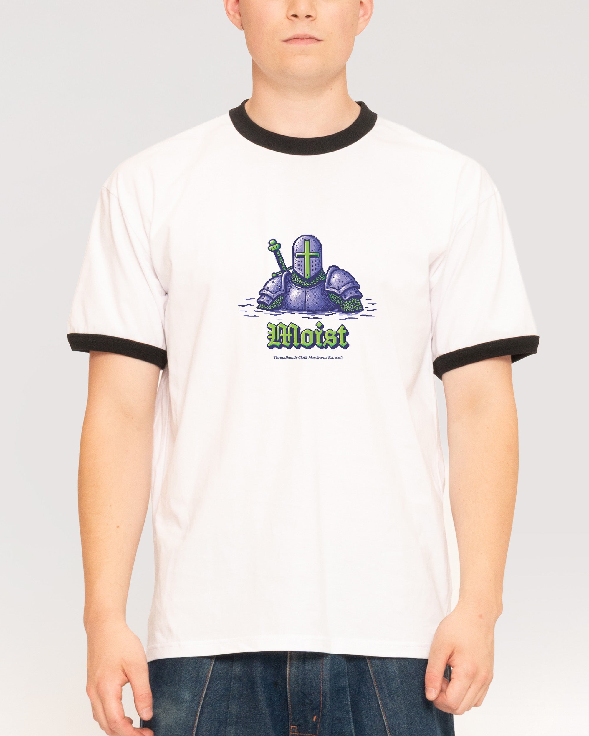 Moist Knight Black Ringer T-Shirt