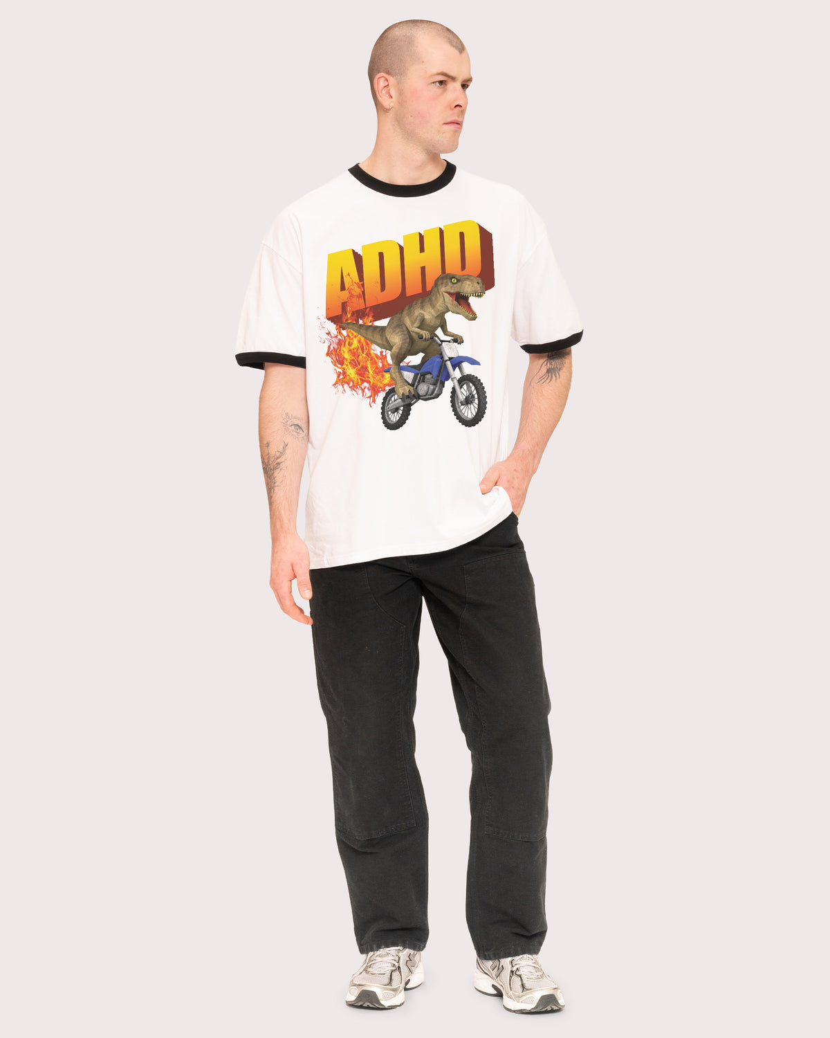 ADHD Black Ringer T-Shirt