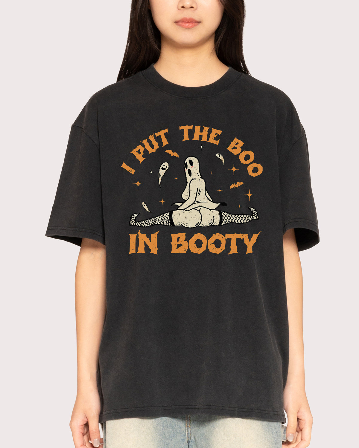 Boo in Booty Black Stone Oversized Tee