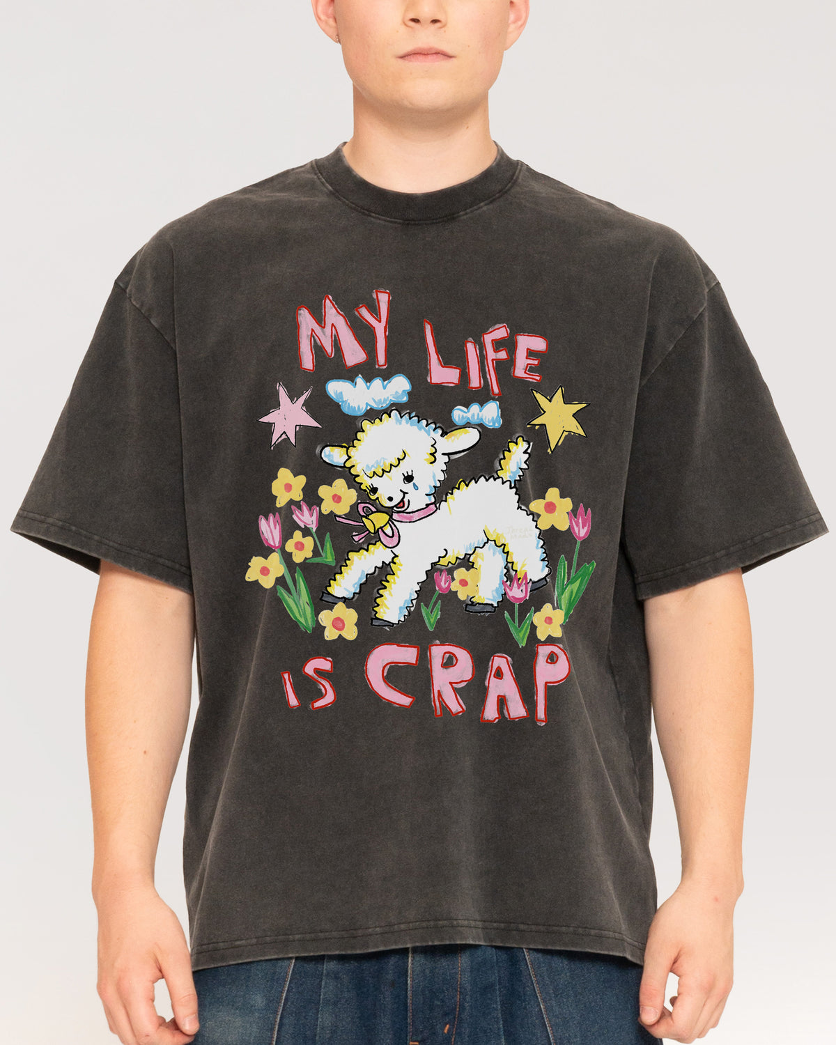 My Life is Crap Black Stone Oversized Tee