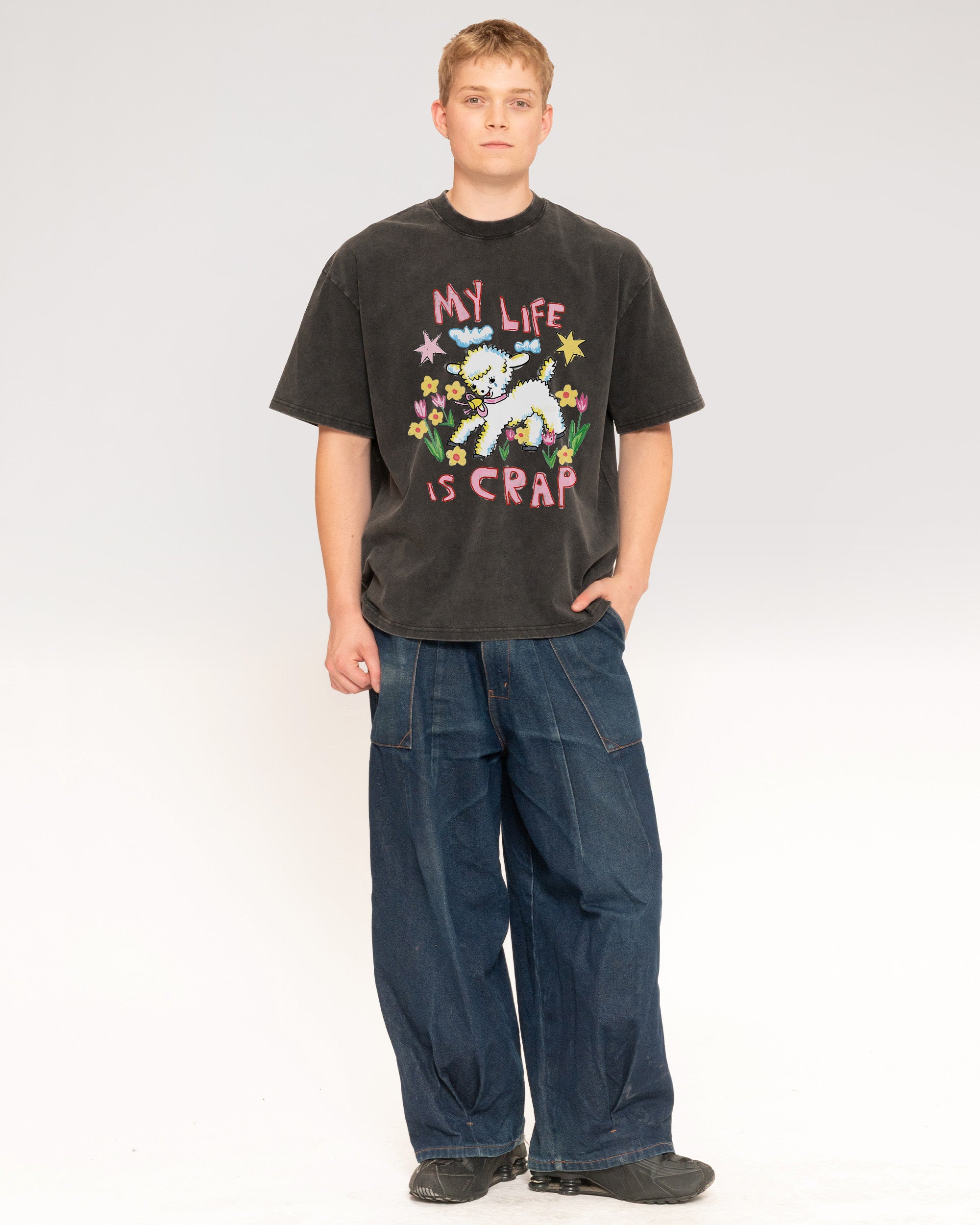 My Life is Crap Black Stone Oversized Tee
