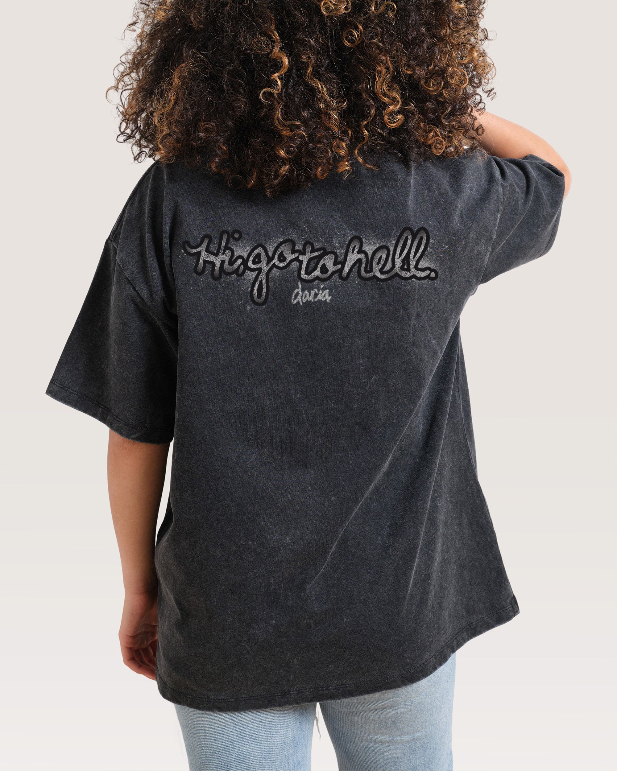 Go To Hell Black Wash Tee