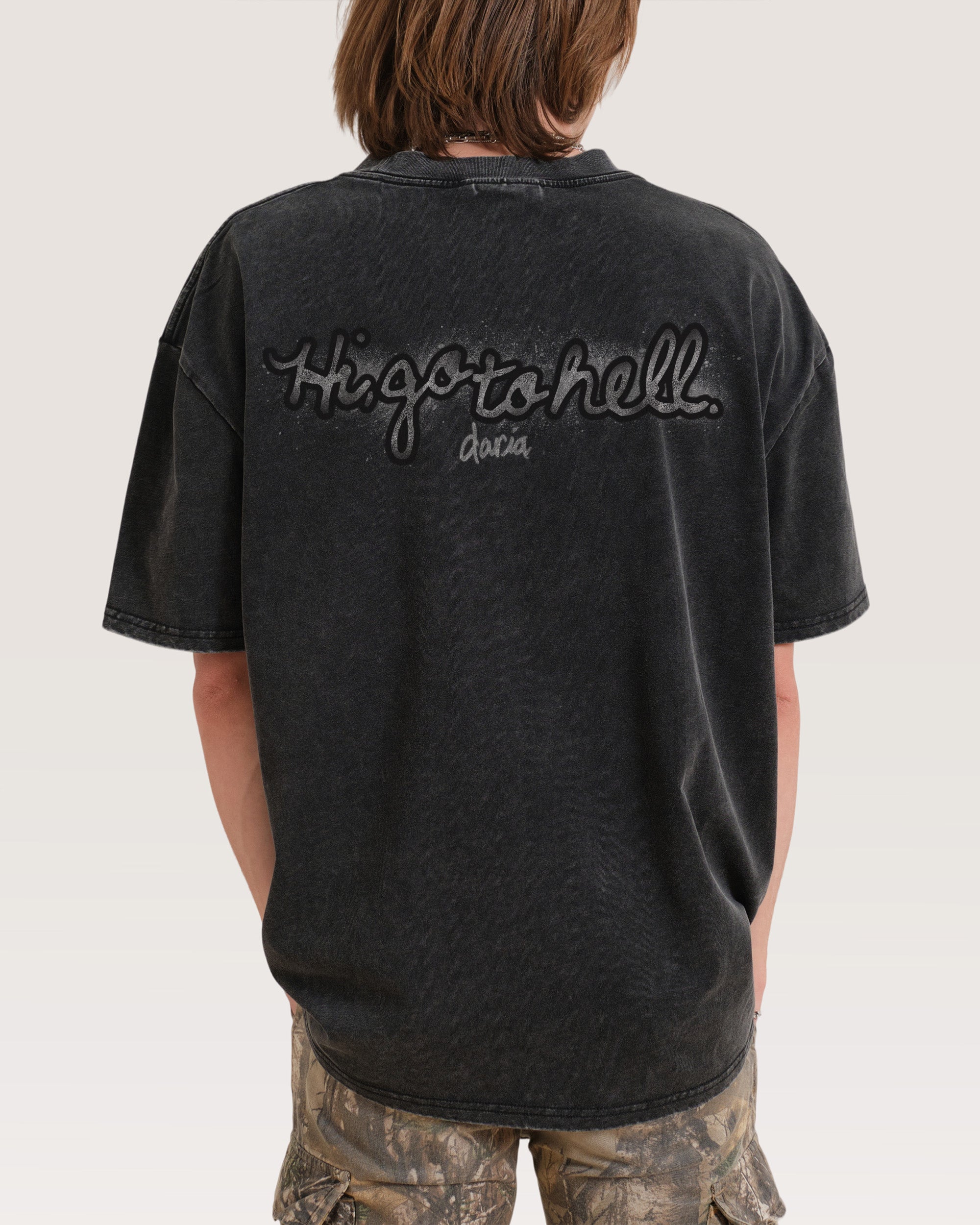 Go To Hell Black Wash Tee
