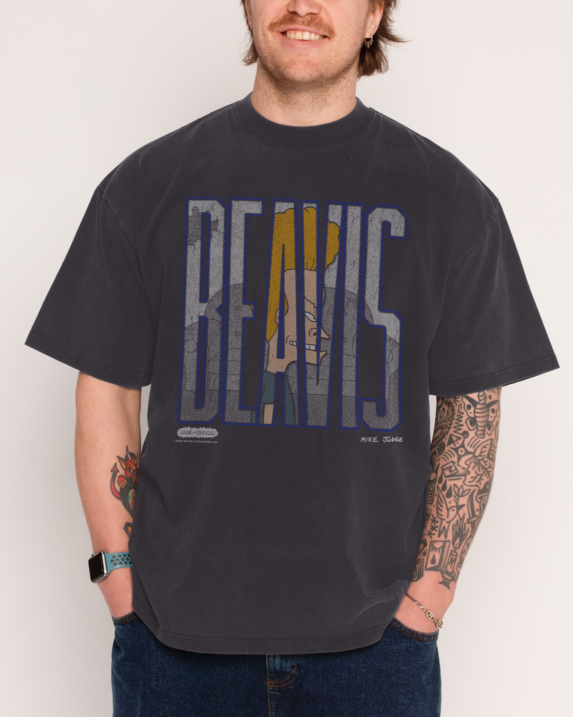 Beavis Black Wash Tee