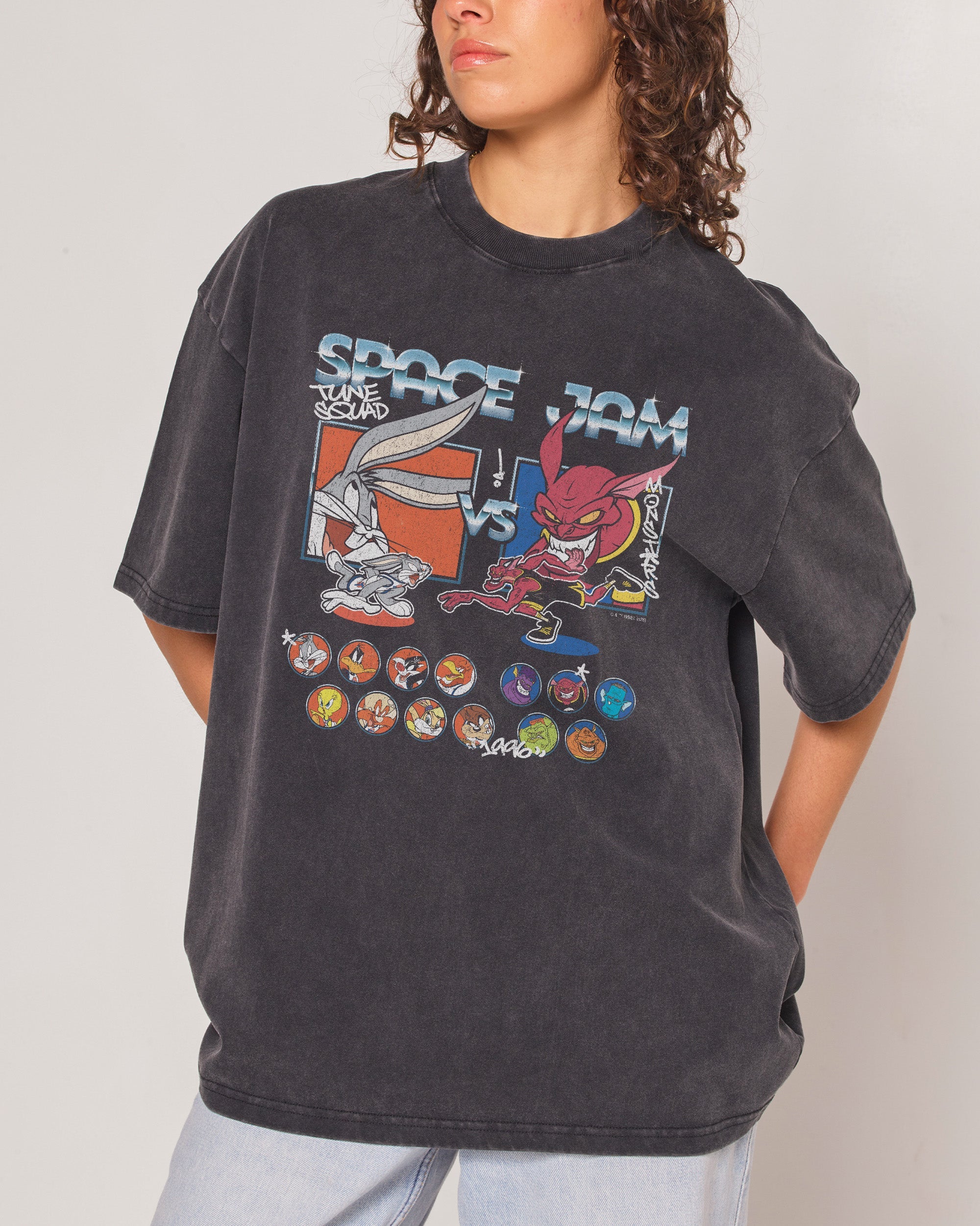 Tune Squad v Monsters Black Wash Tee