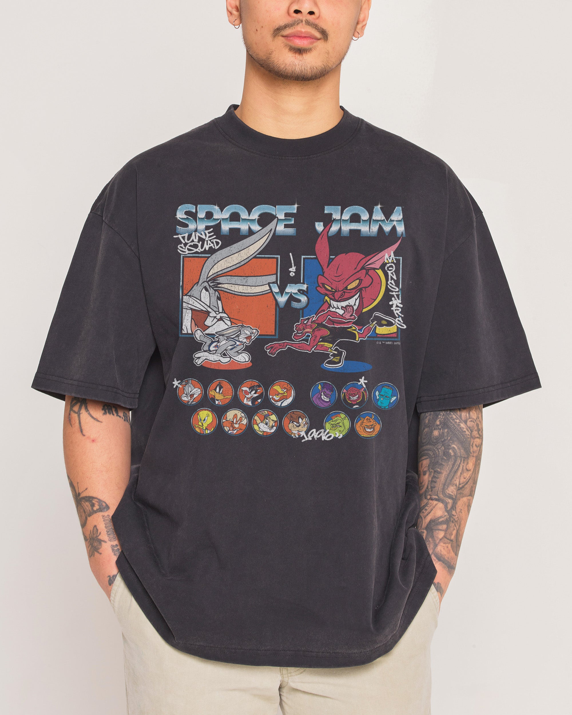 Tune Squad v Monsters Black Wash Tee