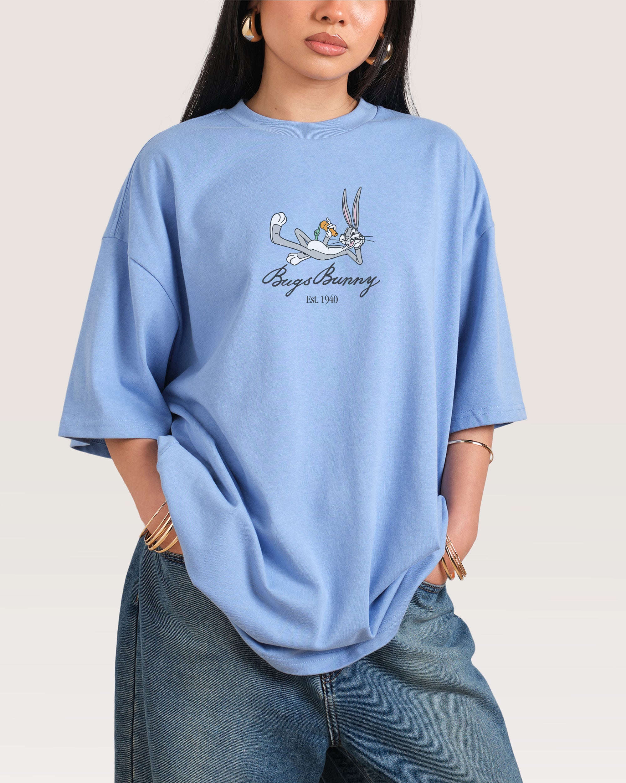 Bugs Bunny Book Crash Oversized Tee Australia Threadheads Online
