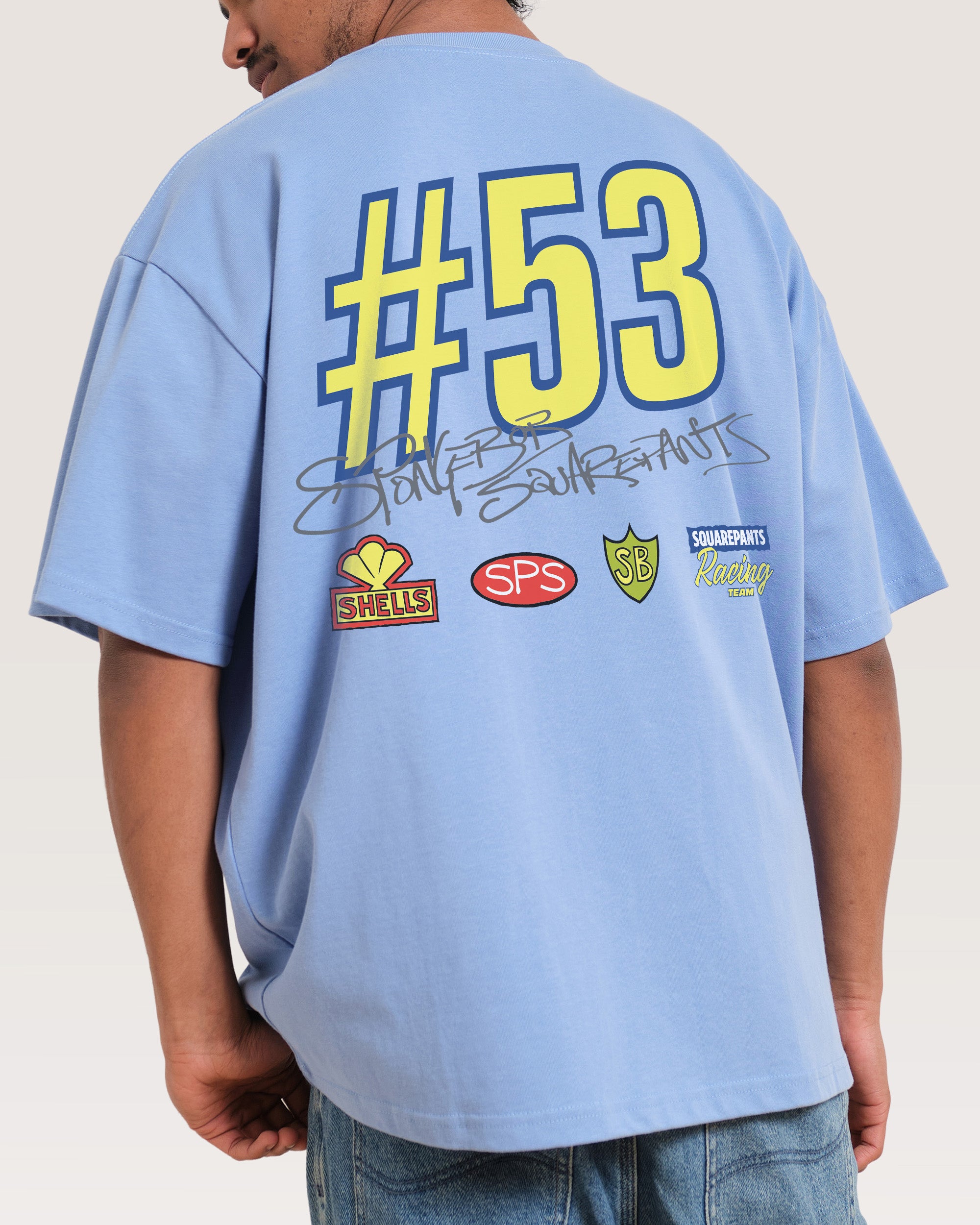 Spongebob Racing Blue Oversized Tee