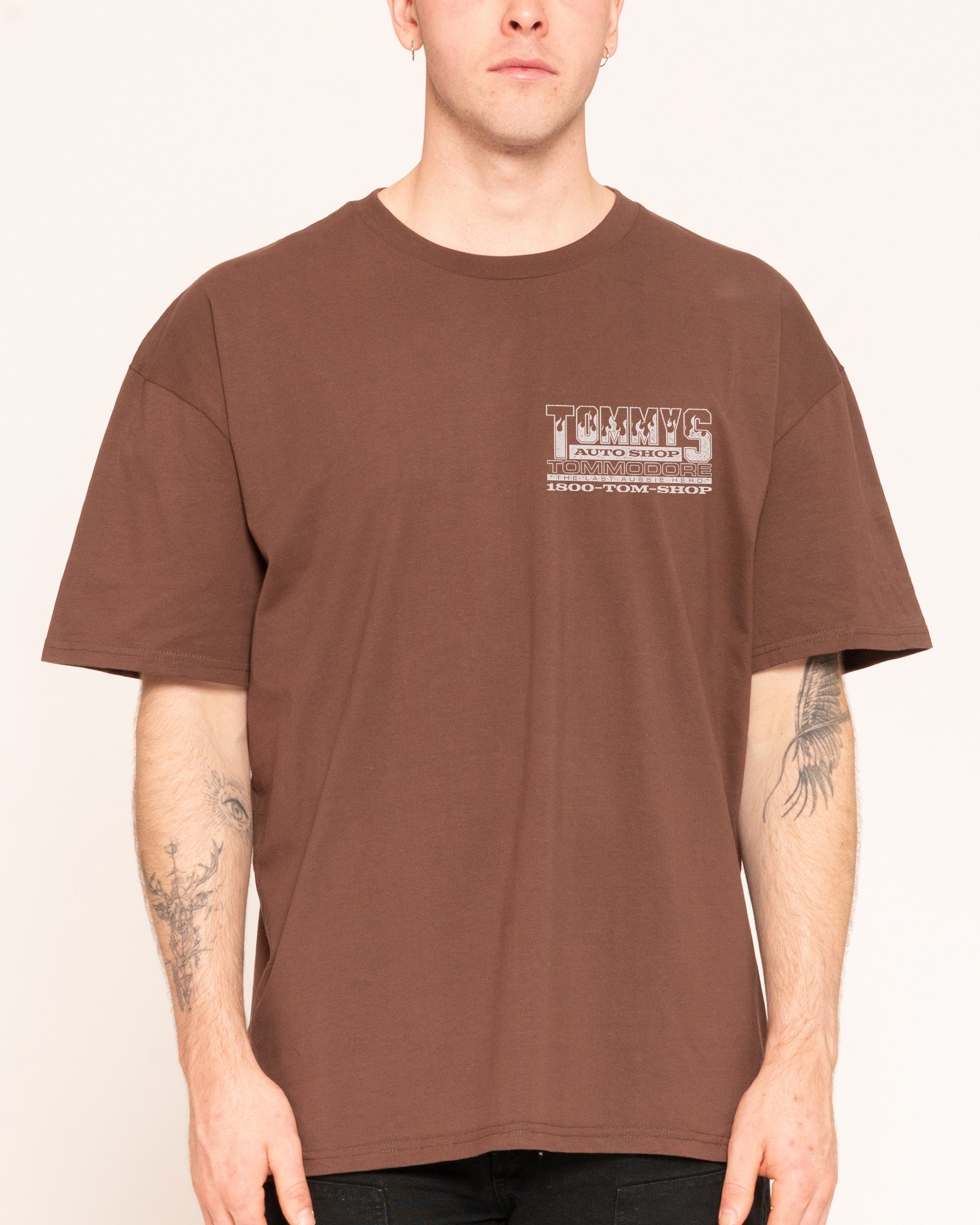 Tommy's Auto Shop Brown T-Shirt