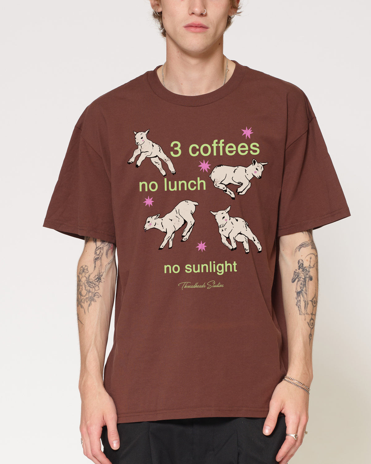 3 coffees Brown T-Shirt