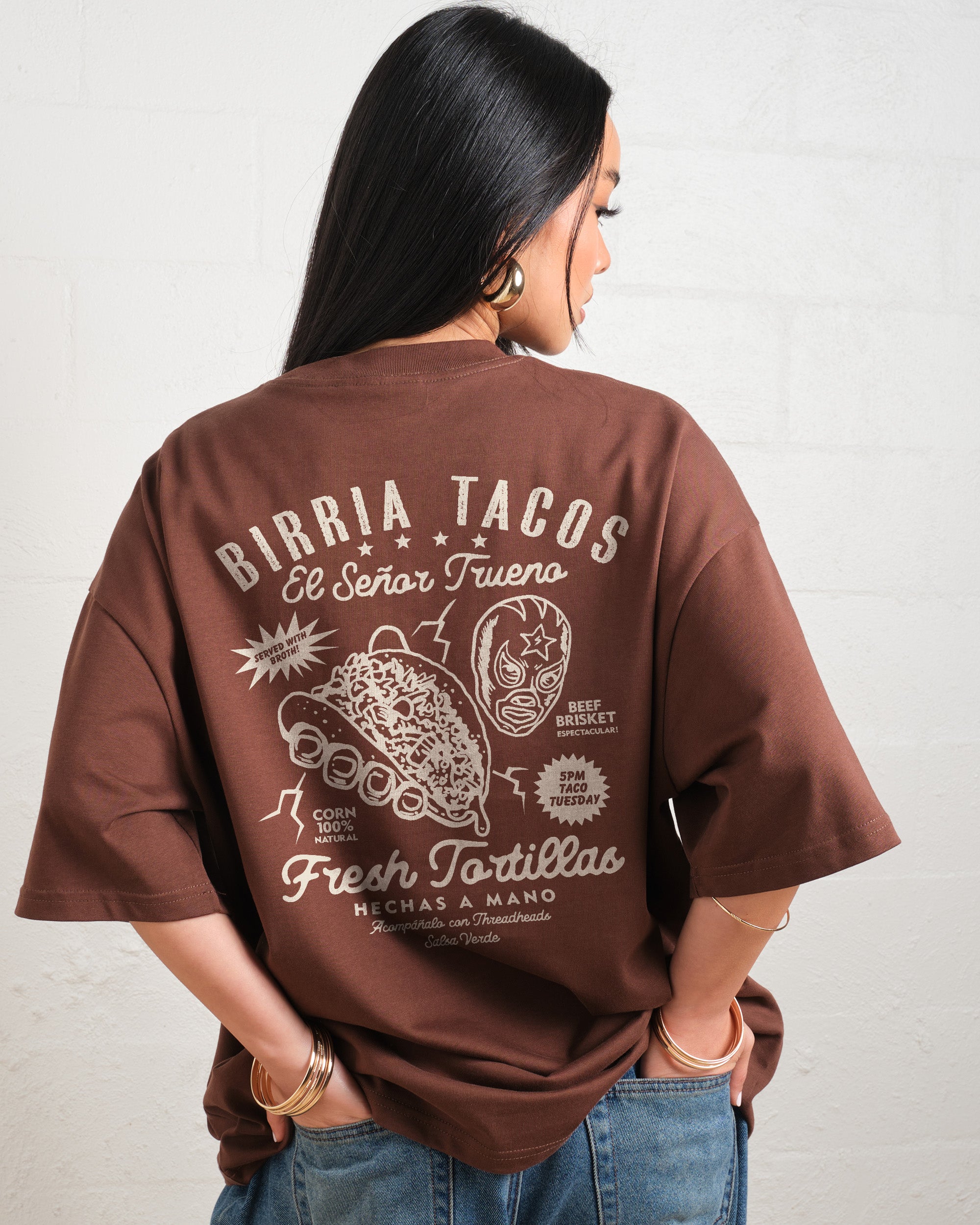 Birria Tacos El Senor Trueno Oversized Tee Online Australia