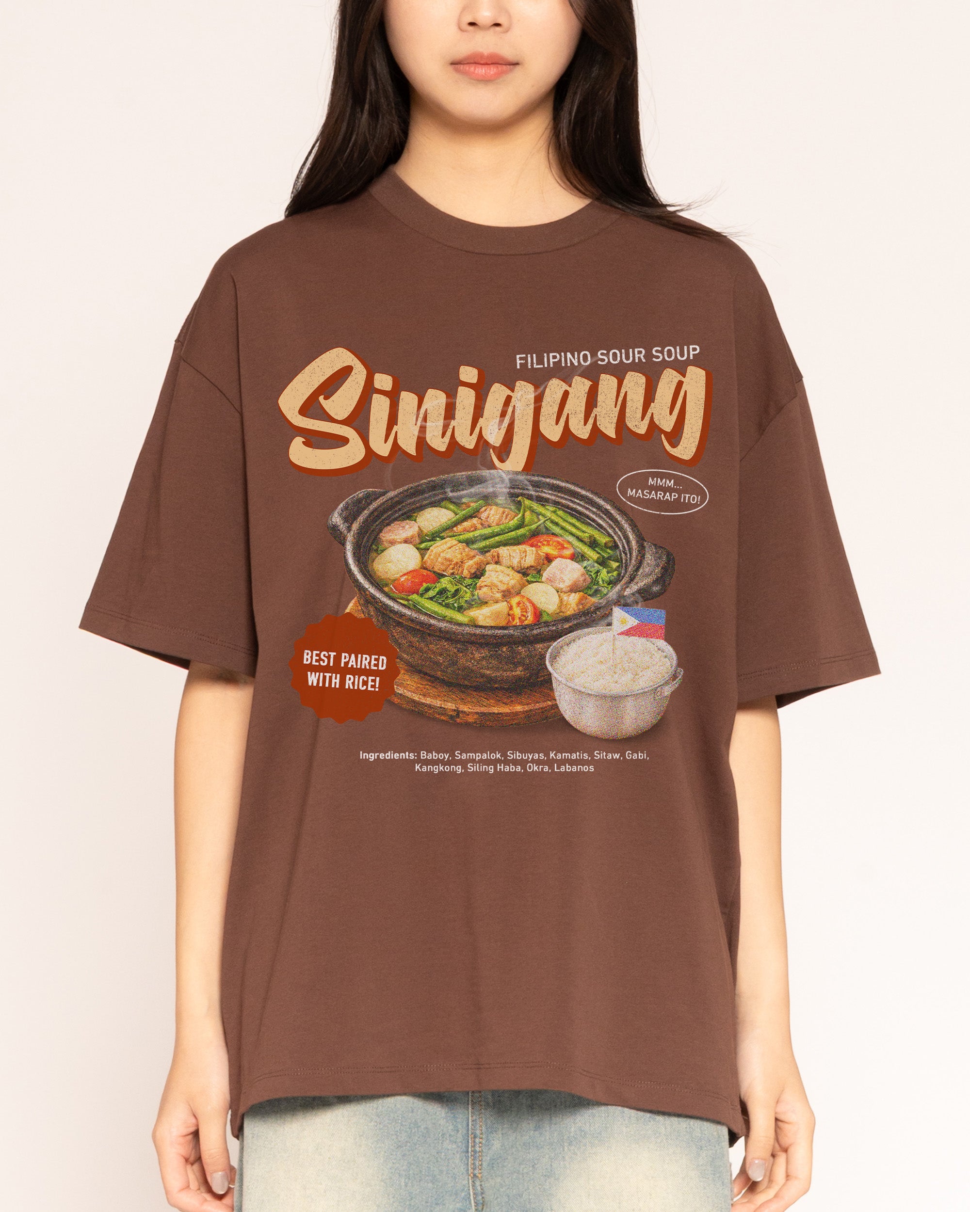 Sinigang Brown Oversized Tee