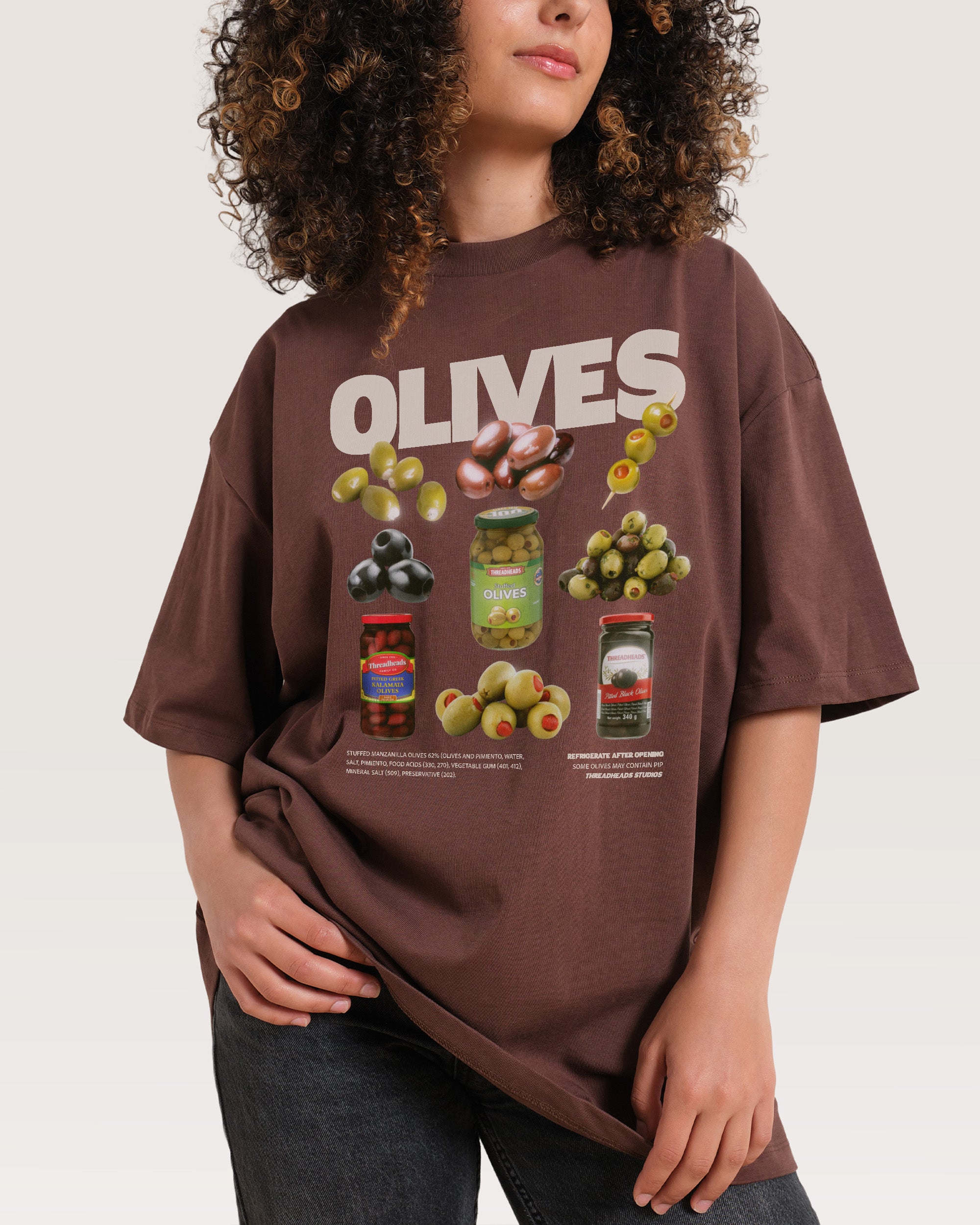 Olives Brown Oversized Tee