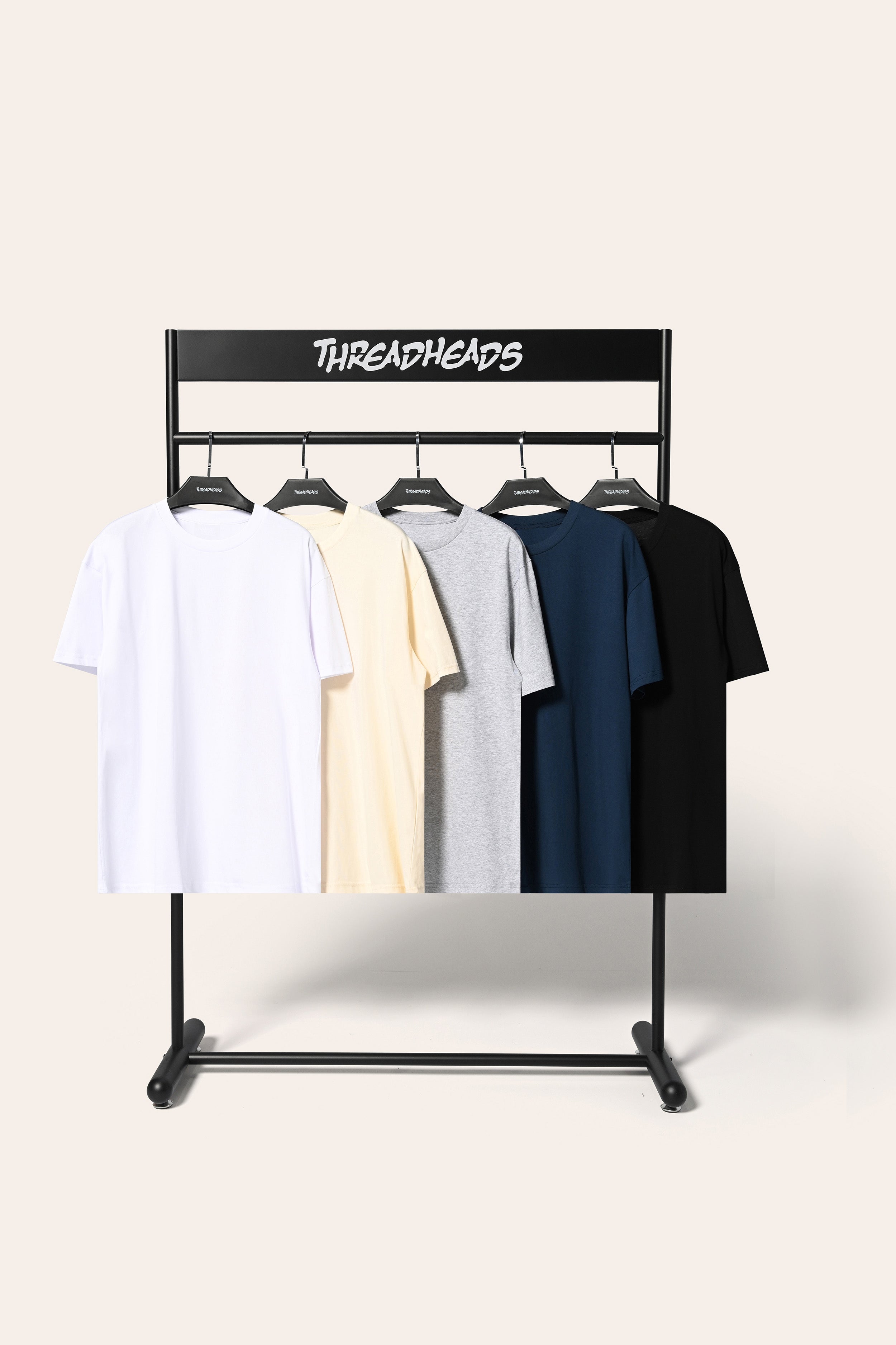 Classic Tee 5-Pack: Black, Navy, White, Natural, Grey