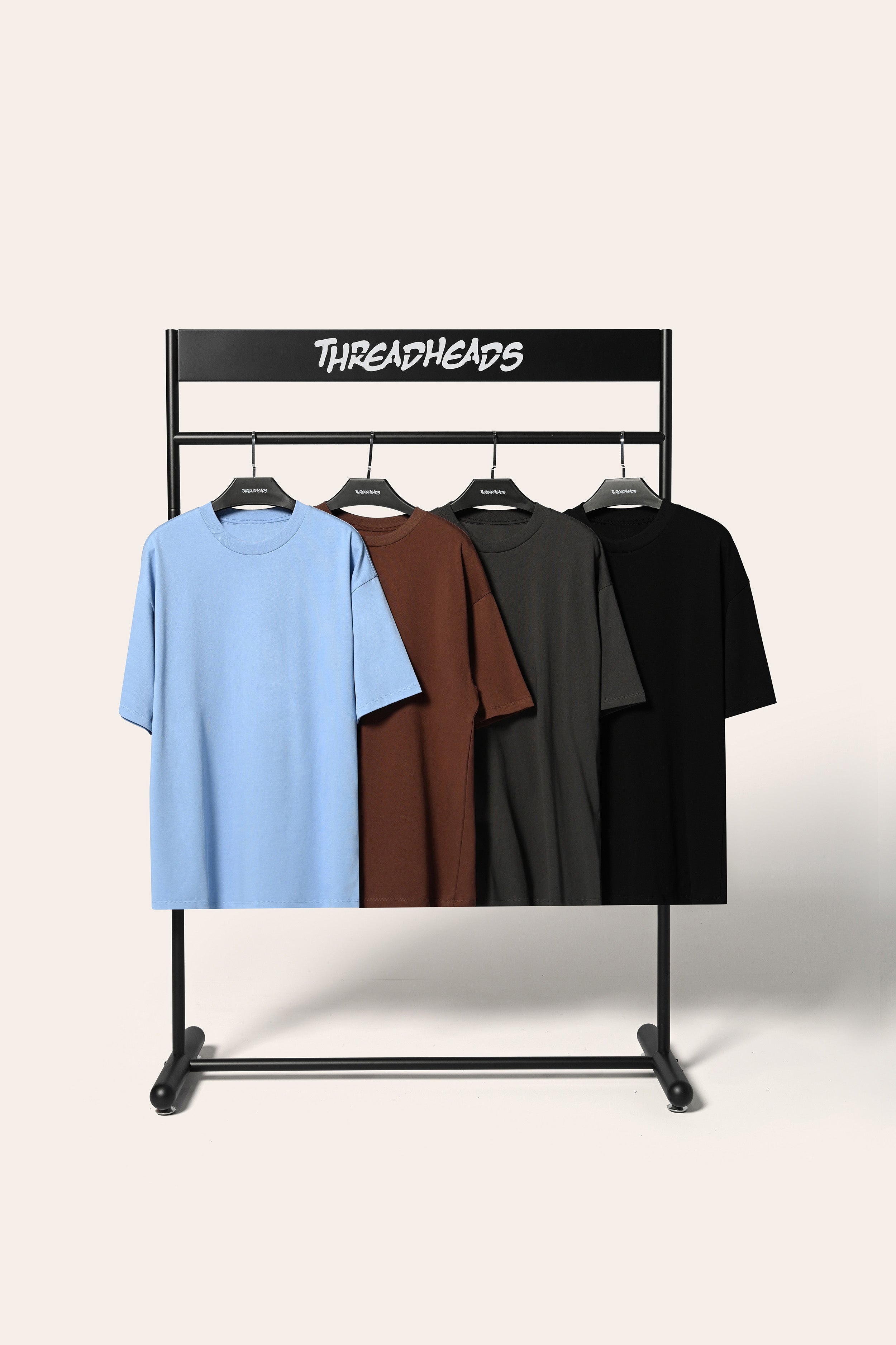 Oversized Tee 4 Pack: Charcoal, Black, Brown, Powder Blue