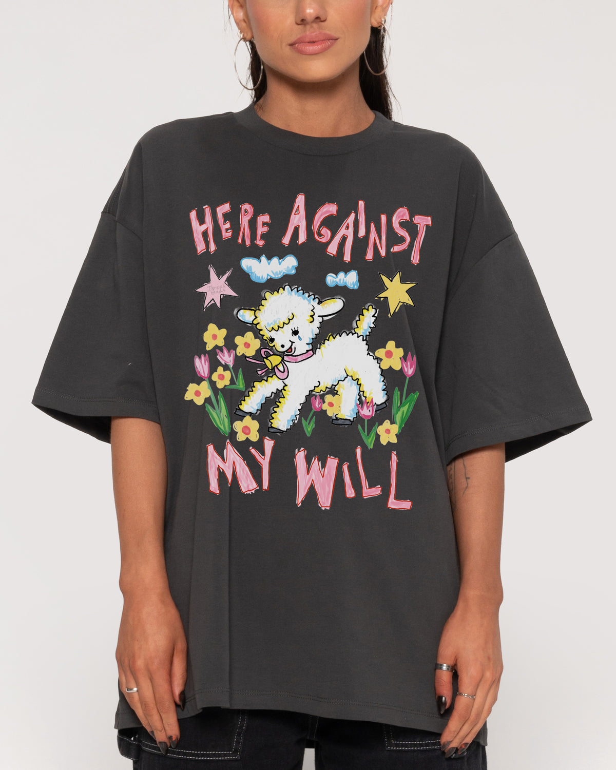 Here Against My Will Oversized Tee