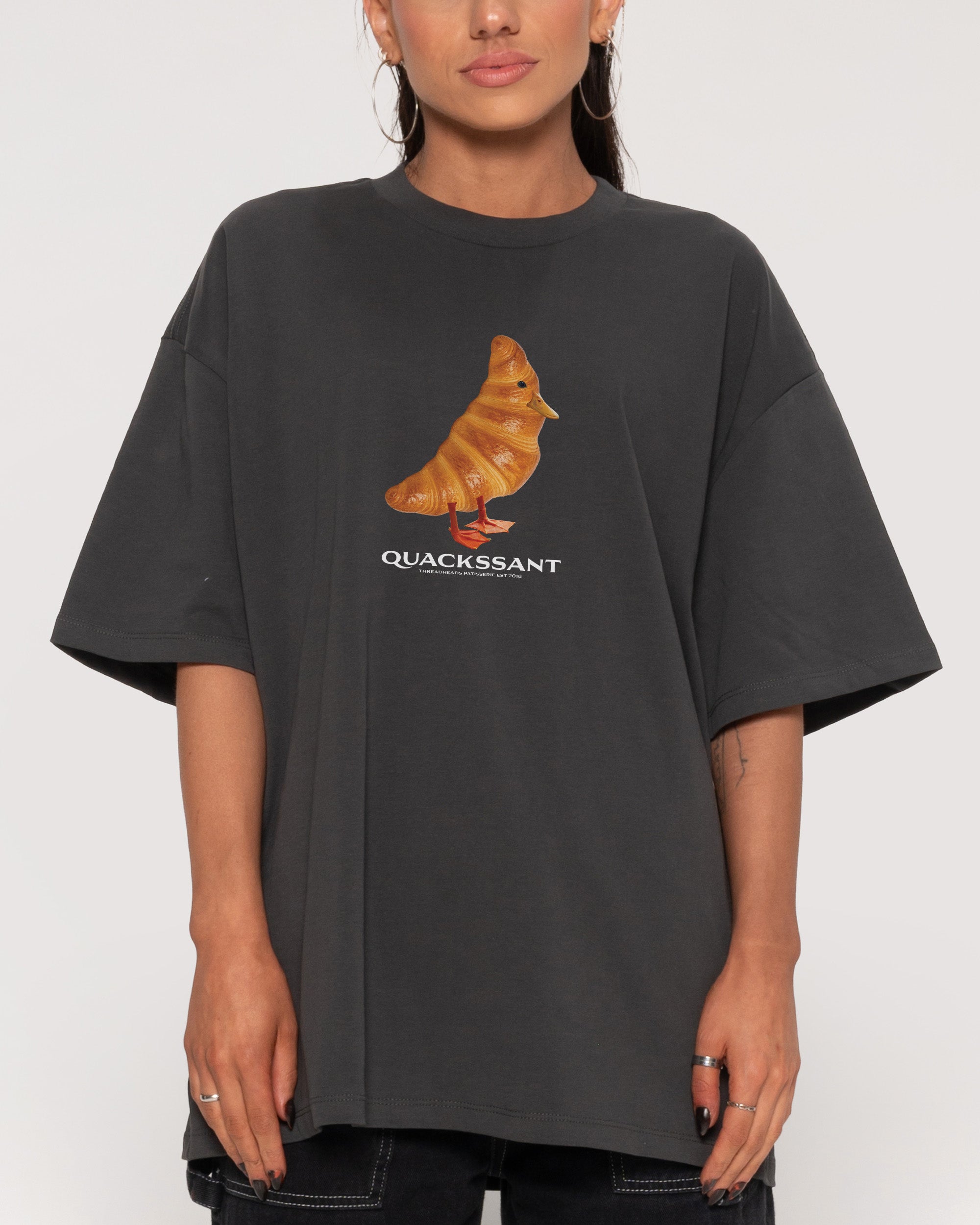 Quackssant Charcoal Oversized Tee