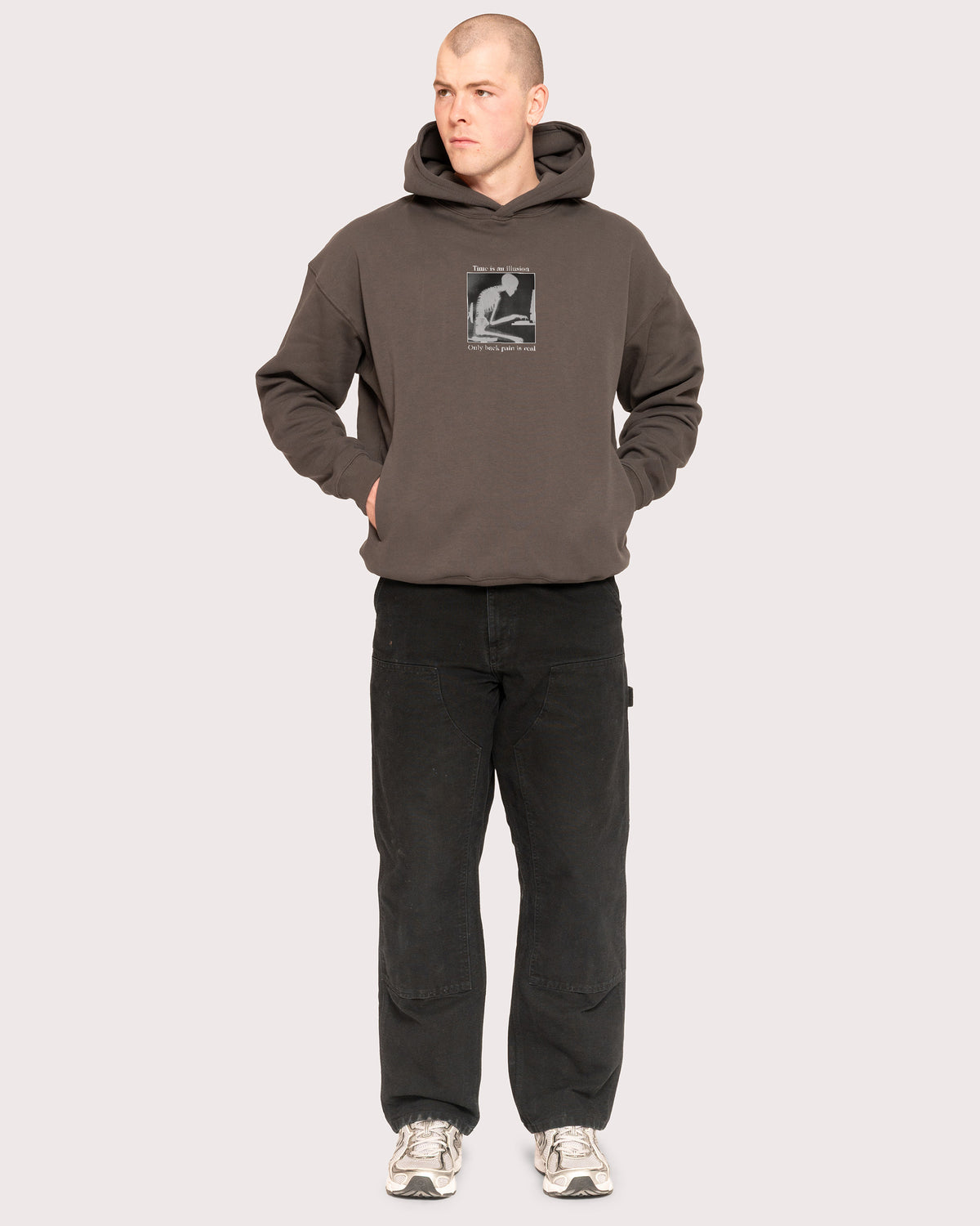 Time is an illusion Charcoal Hoodie