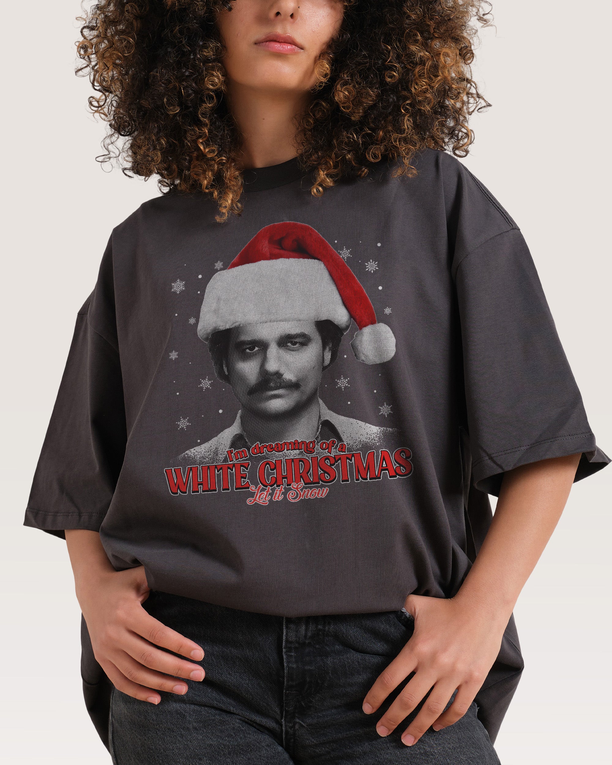White Christmas Oversized Tee