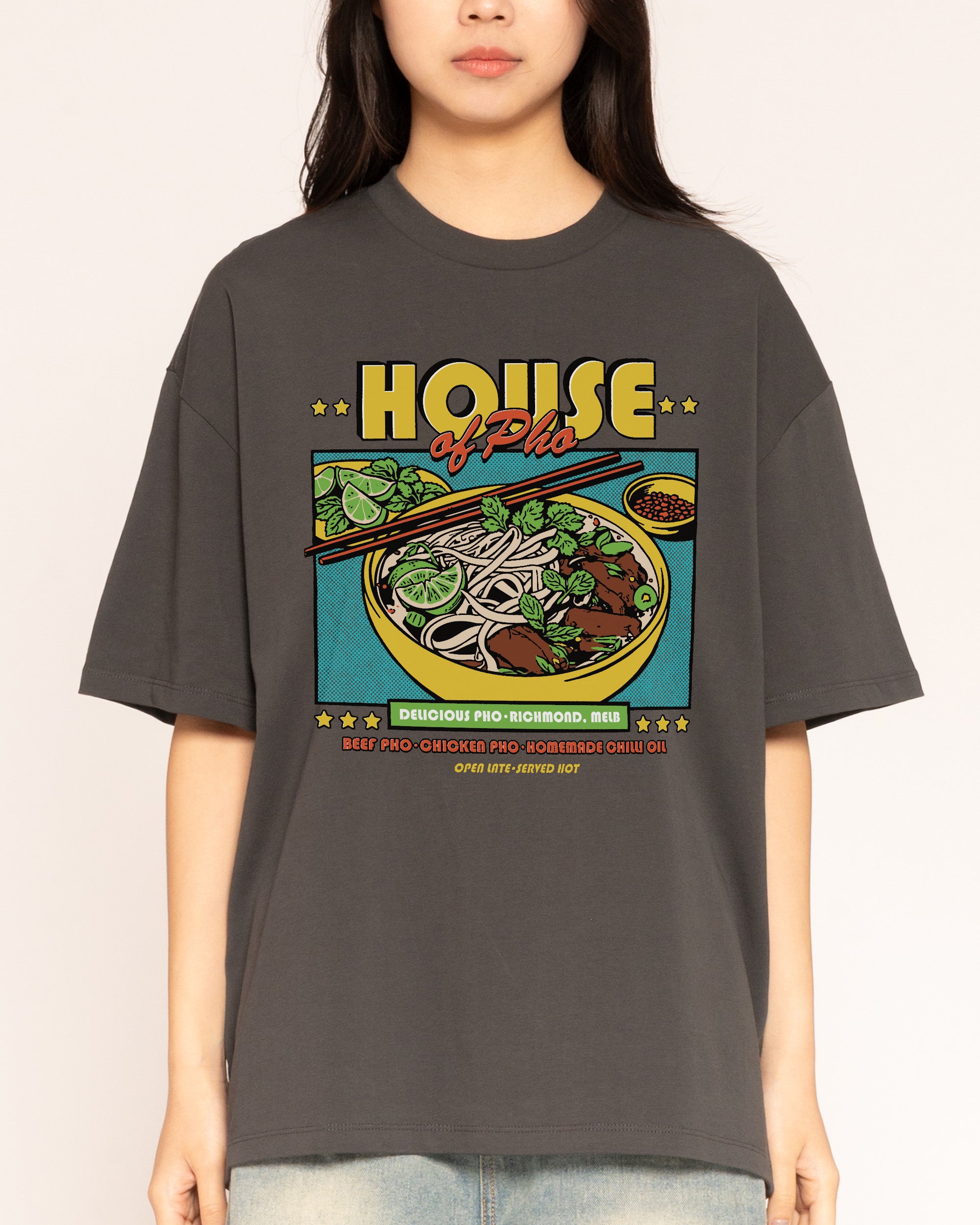 House of Pho Charcoal Oversized Tee