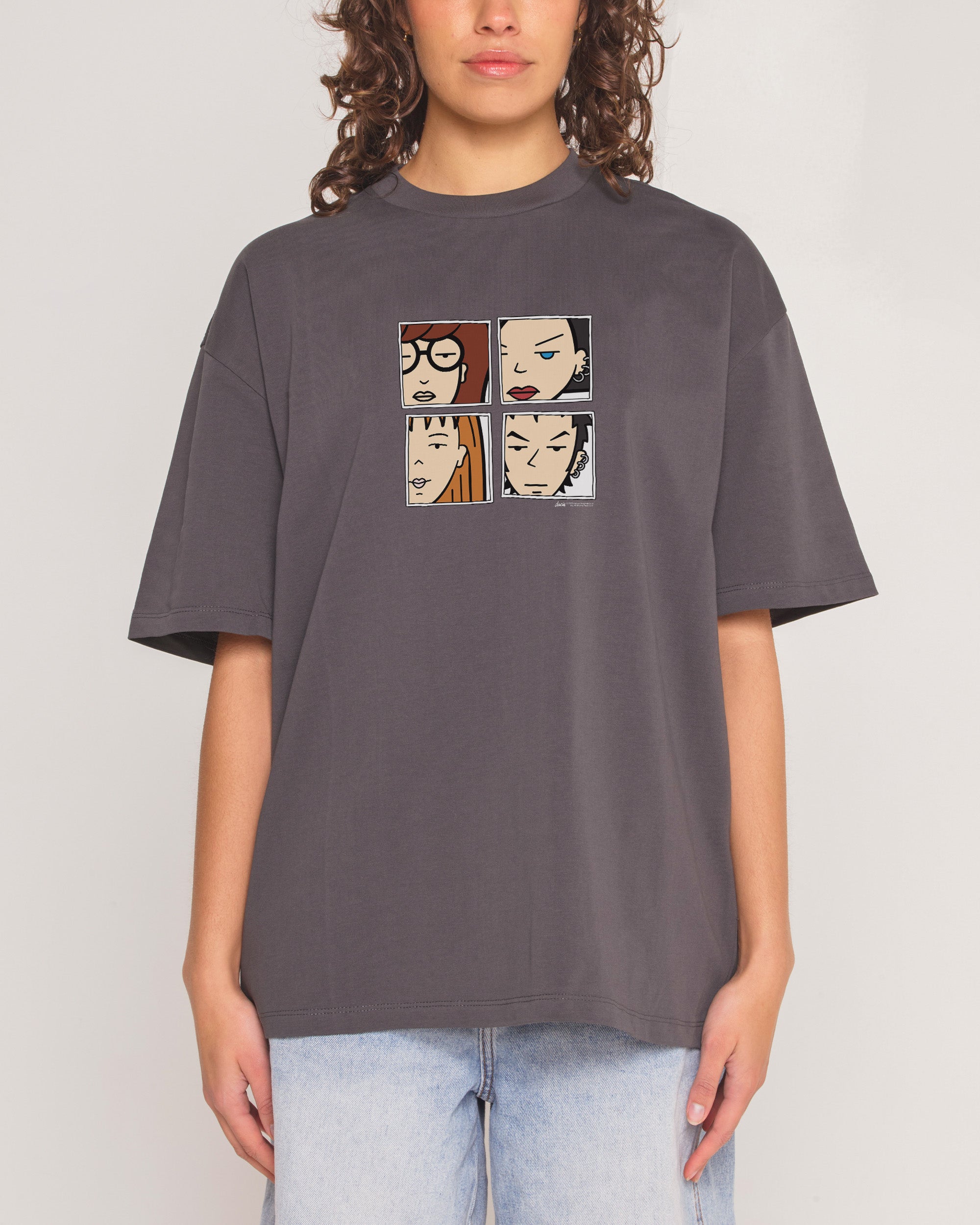 Daria Panel Charcoal Oversized Tee