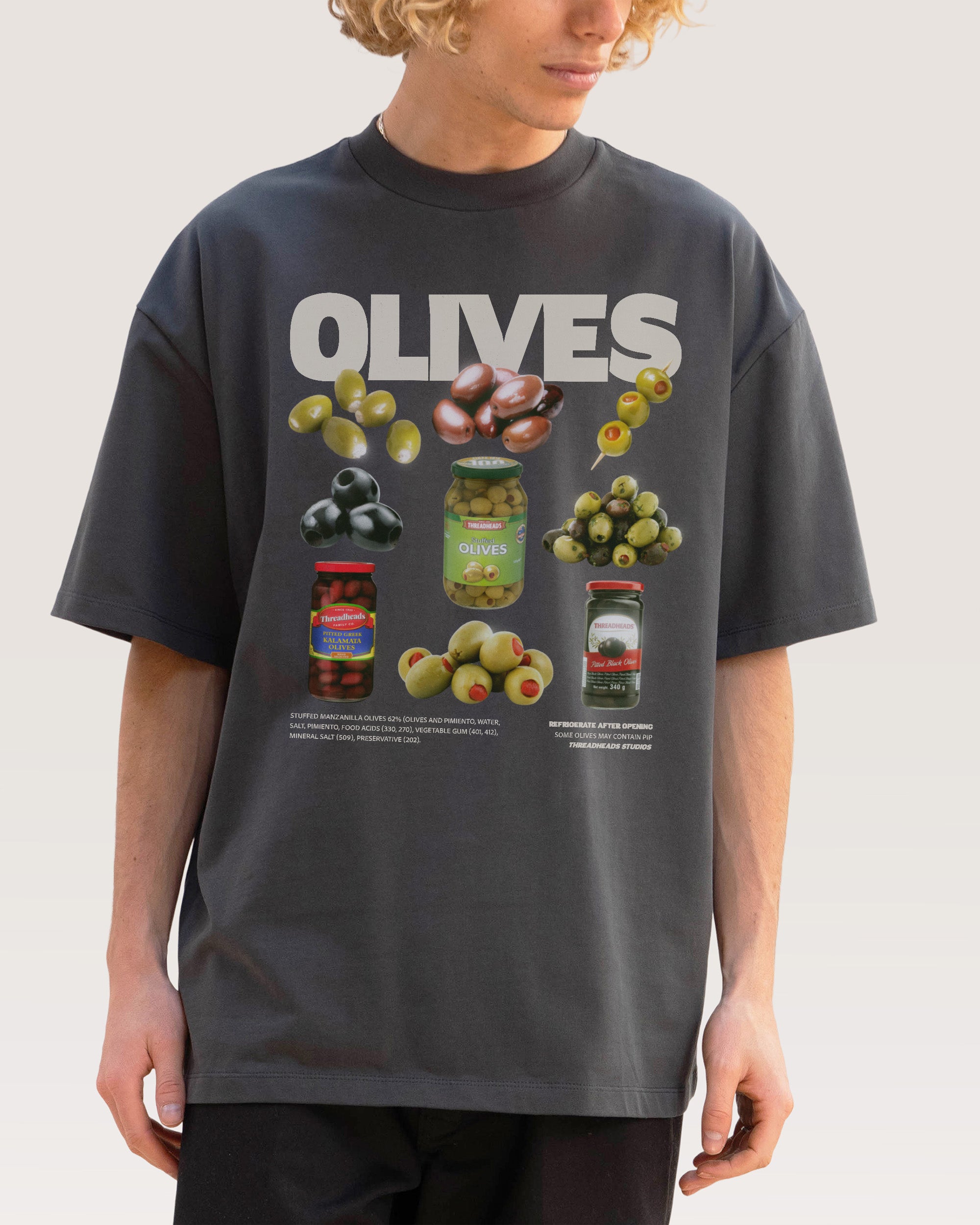 Olives Charcoal Oversized Tee