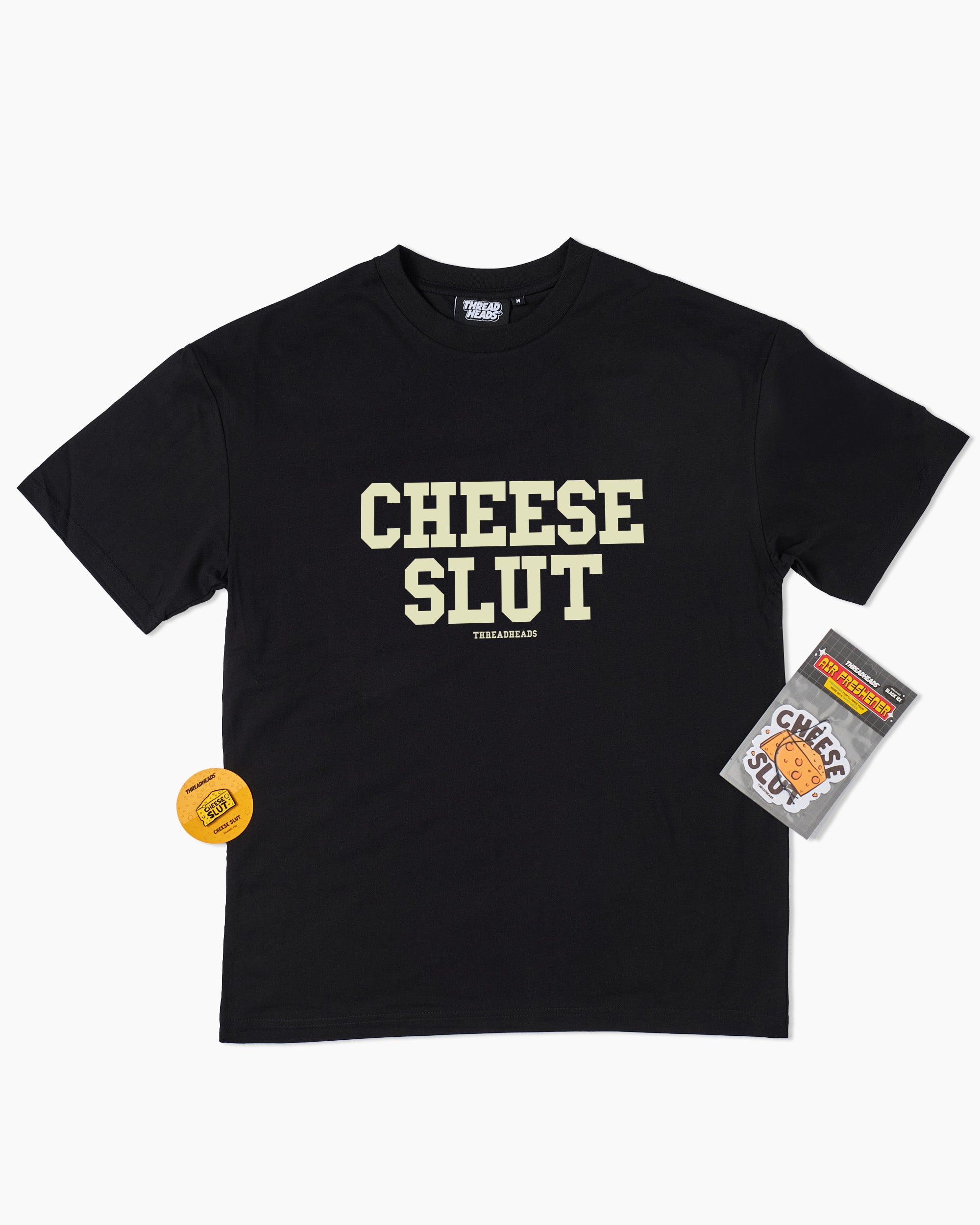 Cheese Slut Bundle | T-Shirt, Pin & Air Freshener Bundle