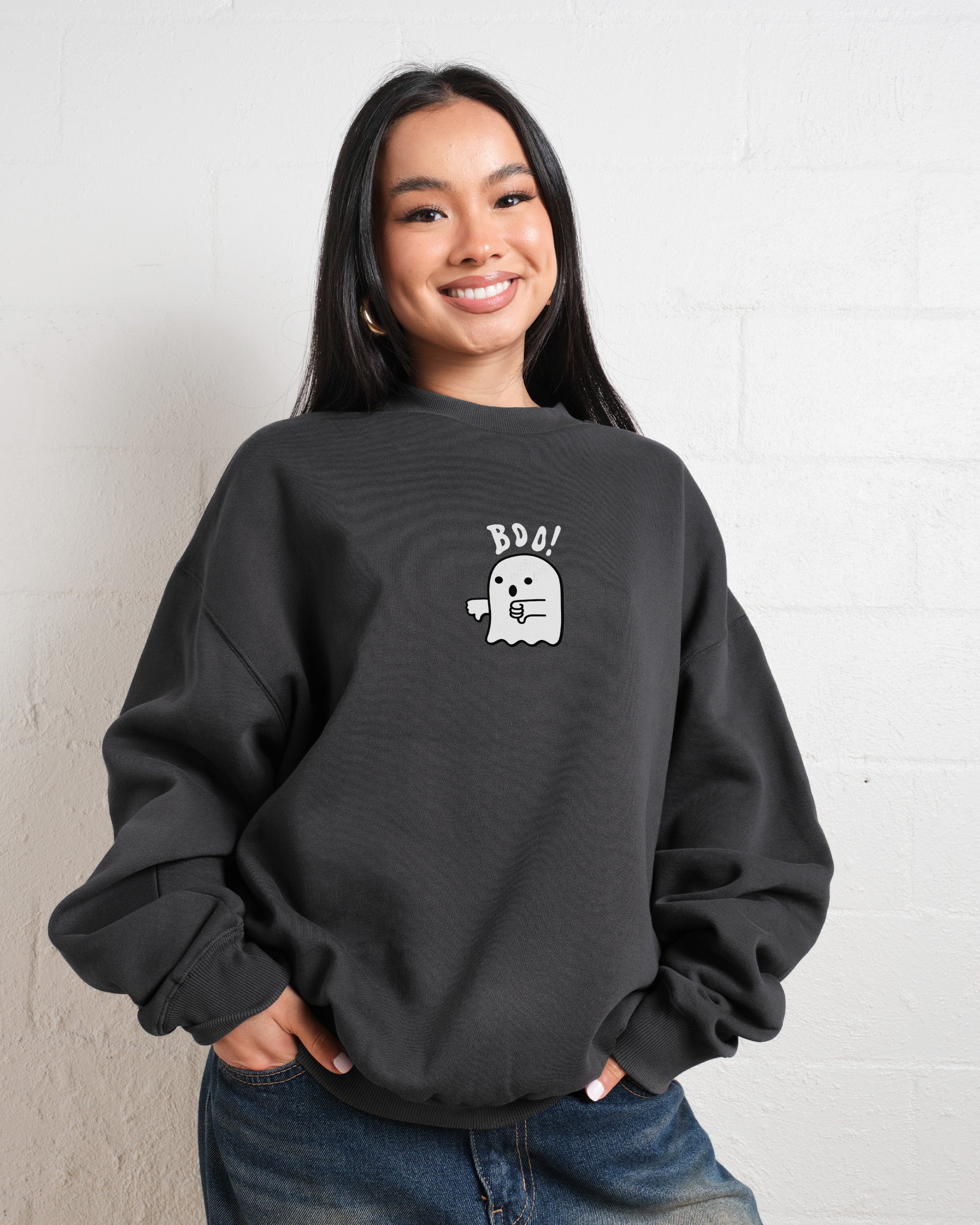 Women's Cropped Sweatshirt - Hey, Boo! outlets - Cute Ghost