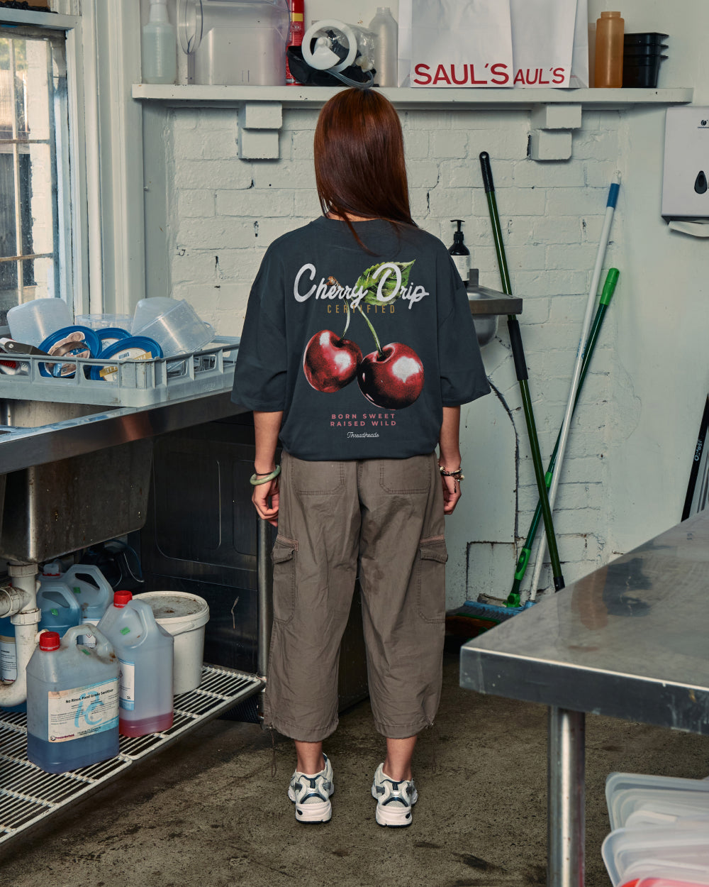 Cherry Drip Oversized Tee