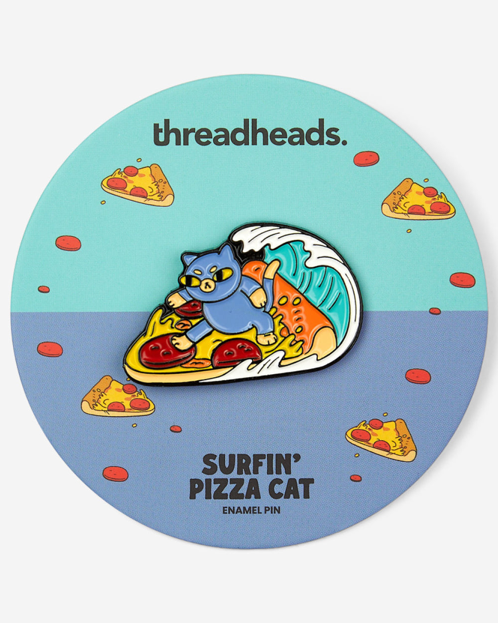 Surfin' Pizza Cat Enamel Pin
