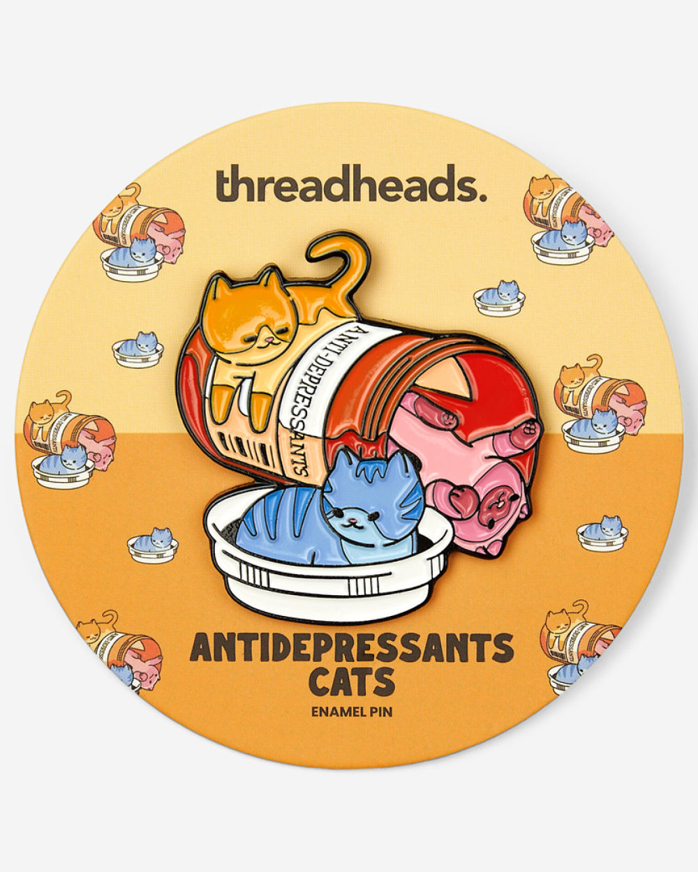 Anti-Depressants Cats Enamel Pin Australia Online
