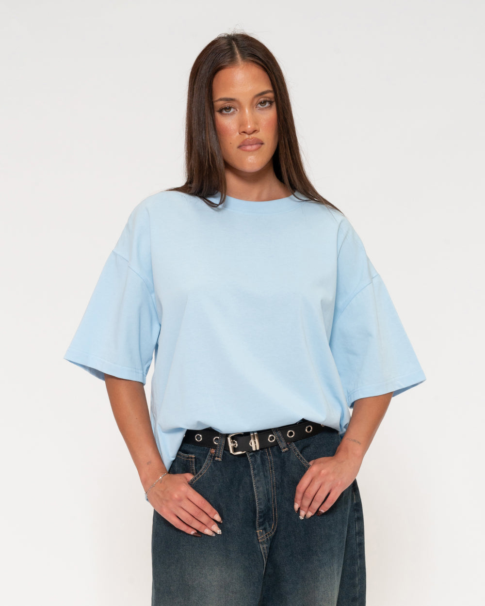 Boxy Crop Tee 5-Pack: Black, Dusk, Pale Blue, White