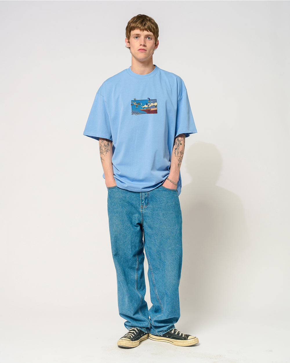 Wiley Free Fall Oversized Tee Threadheads Australia #colour_powder blue