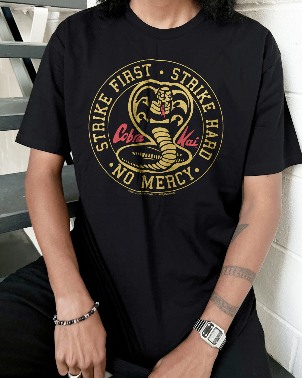 Cobra Kai No Mercy Icon T Shirt Official Cobra Kai Merch